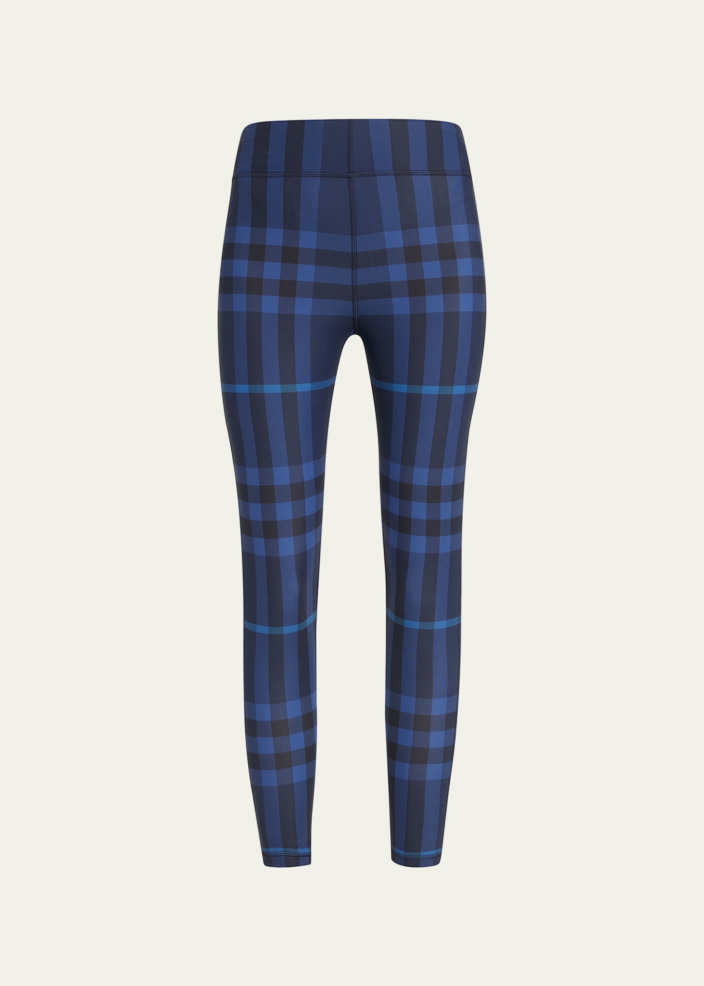 Burberry Madden Check Stretch Jersey Leggings In Dark Coal Blue Ip