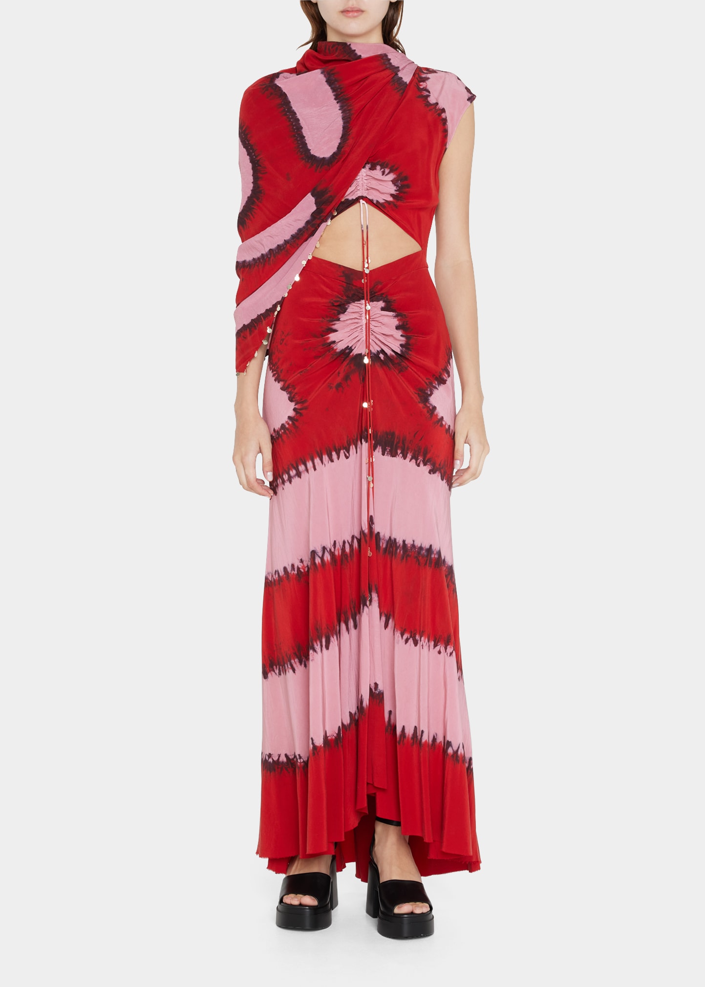 Seaside Tie-Dye Cutout Maxi Dress