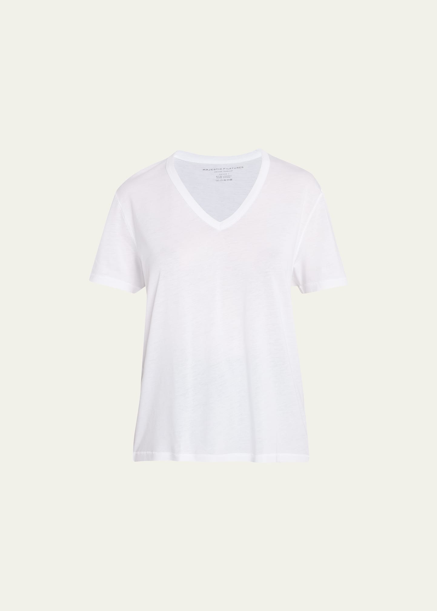 Majestic Relaxed Cotton V-Neck Tee