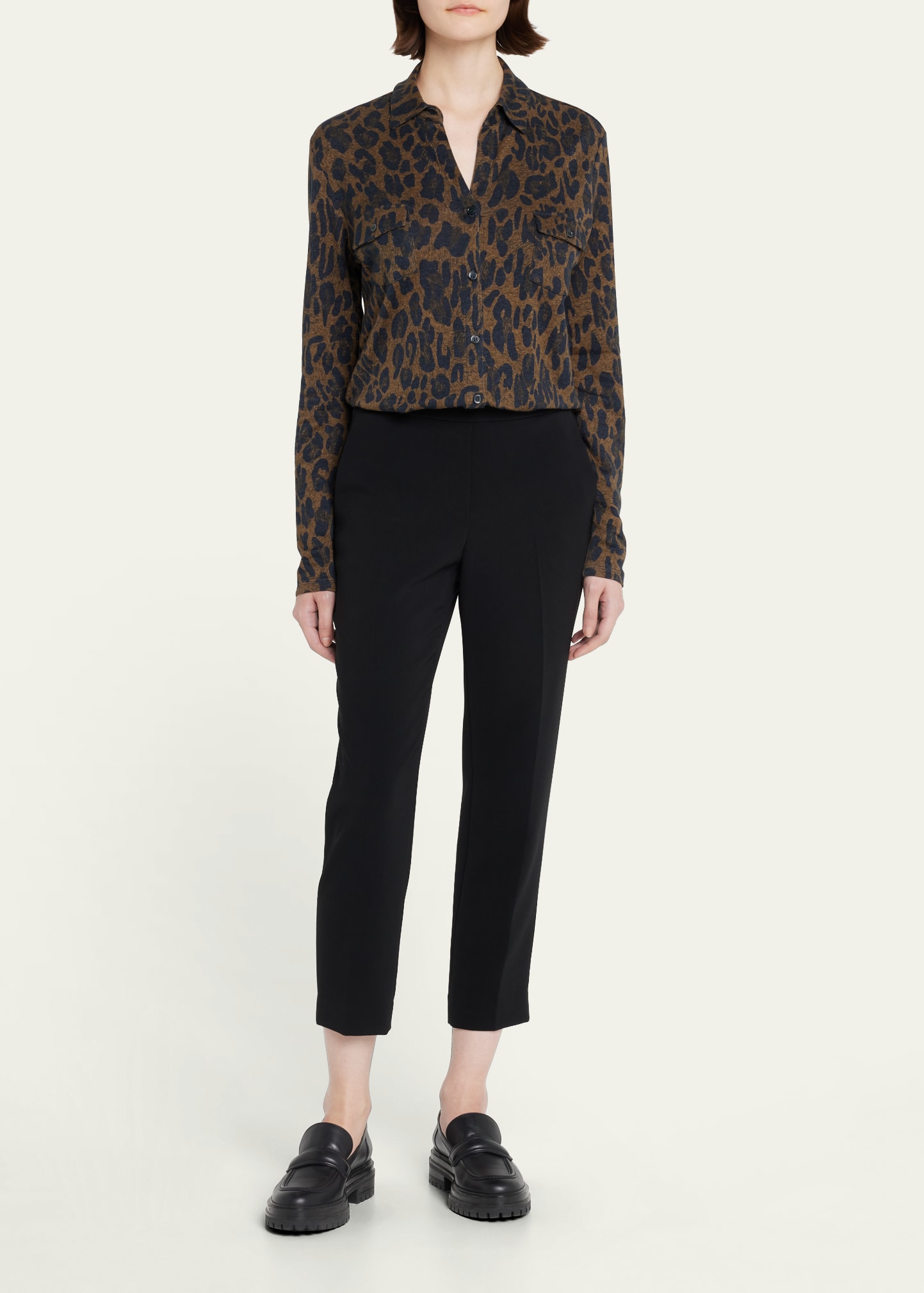 Majestic Cashmere Printed Button-Front Shirt