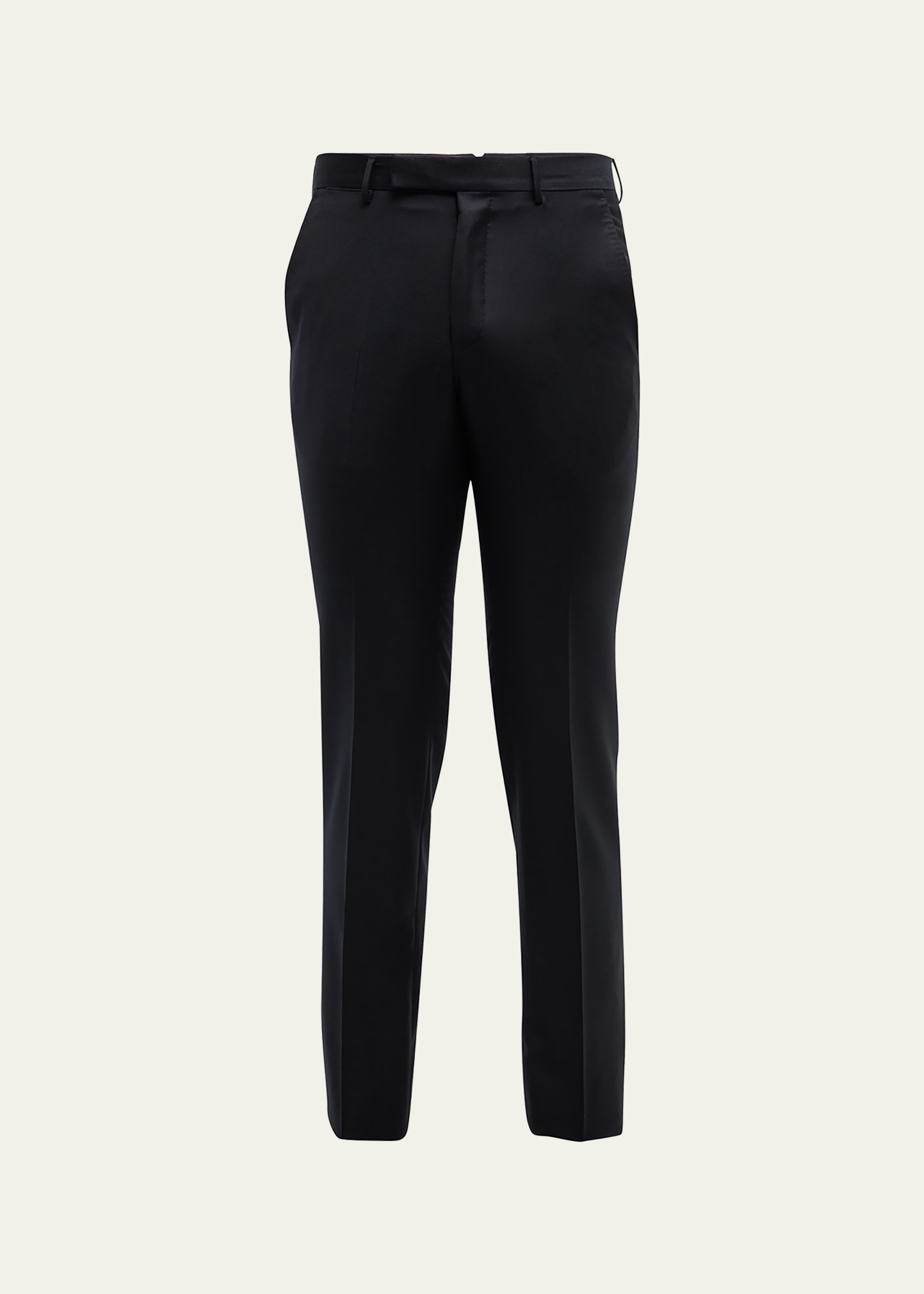 Zegna Straight-leg Stretch-cotton Gabardine Trousers In Navy Solid