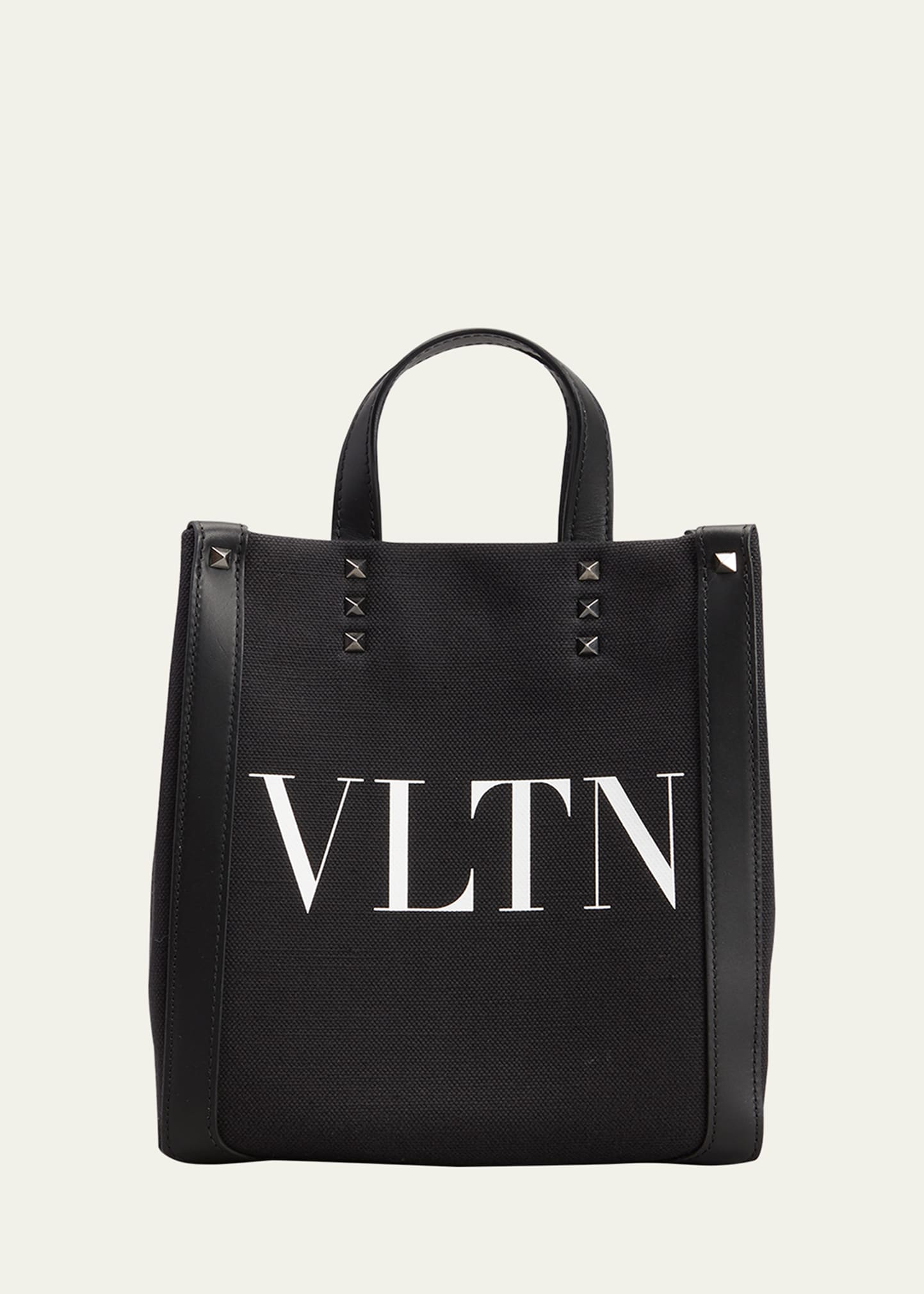 Men's VLTN Canvas & Leather Tote Bag