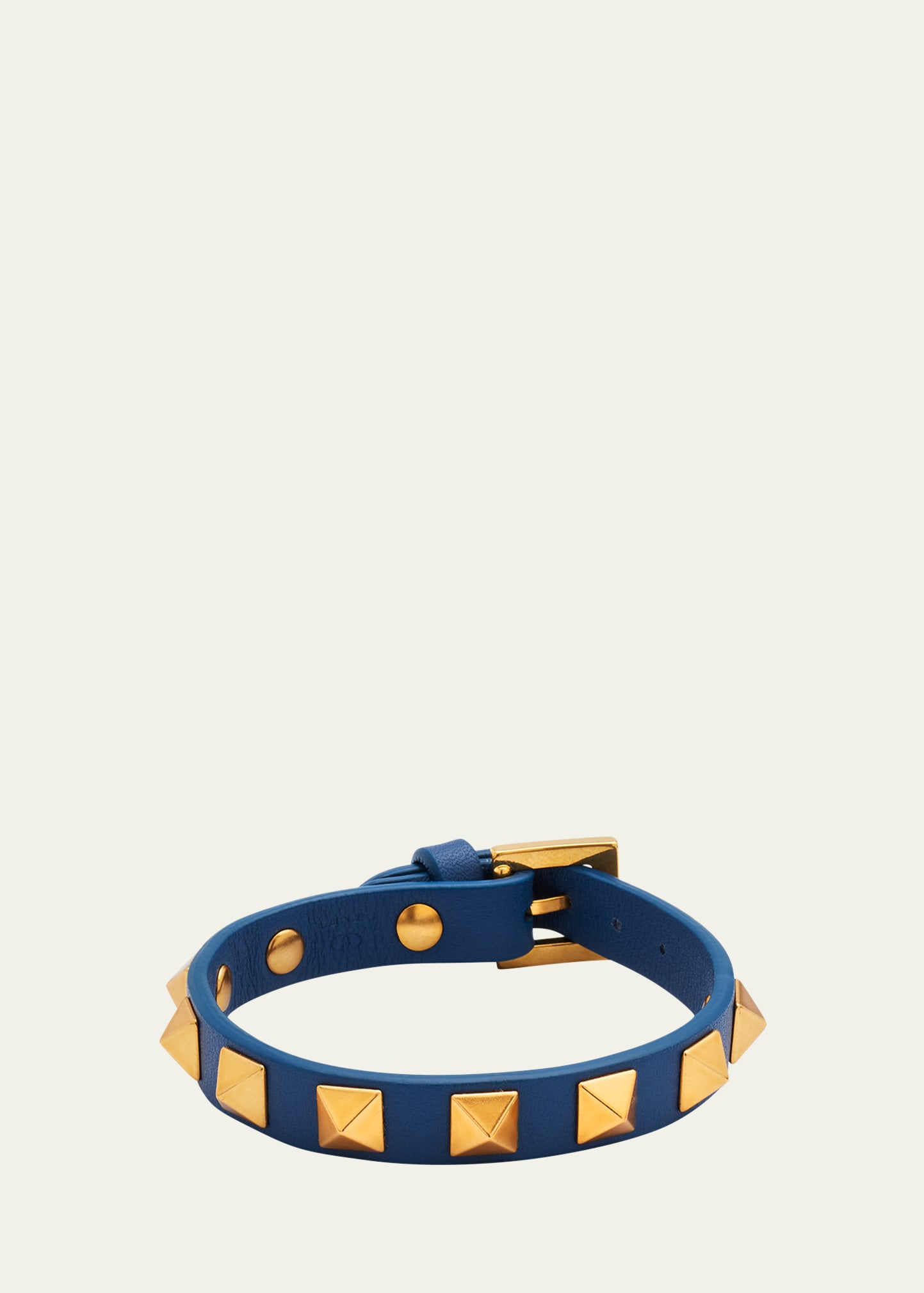 Valentino Garavani Men's Rockstud Leather Bracelet In Med Green