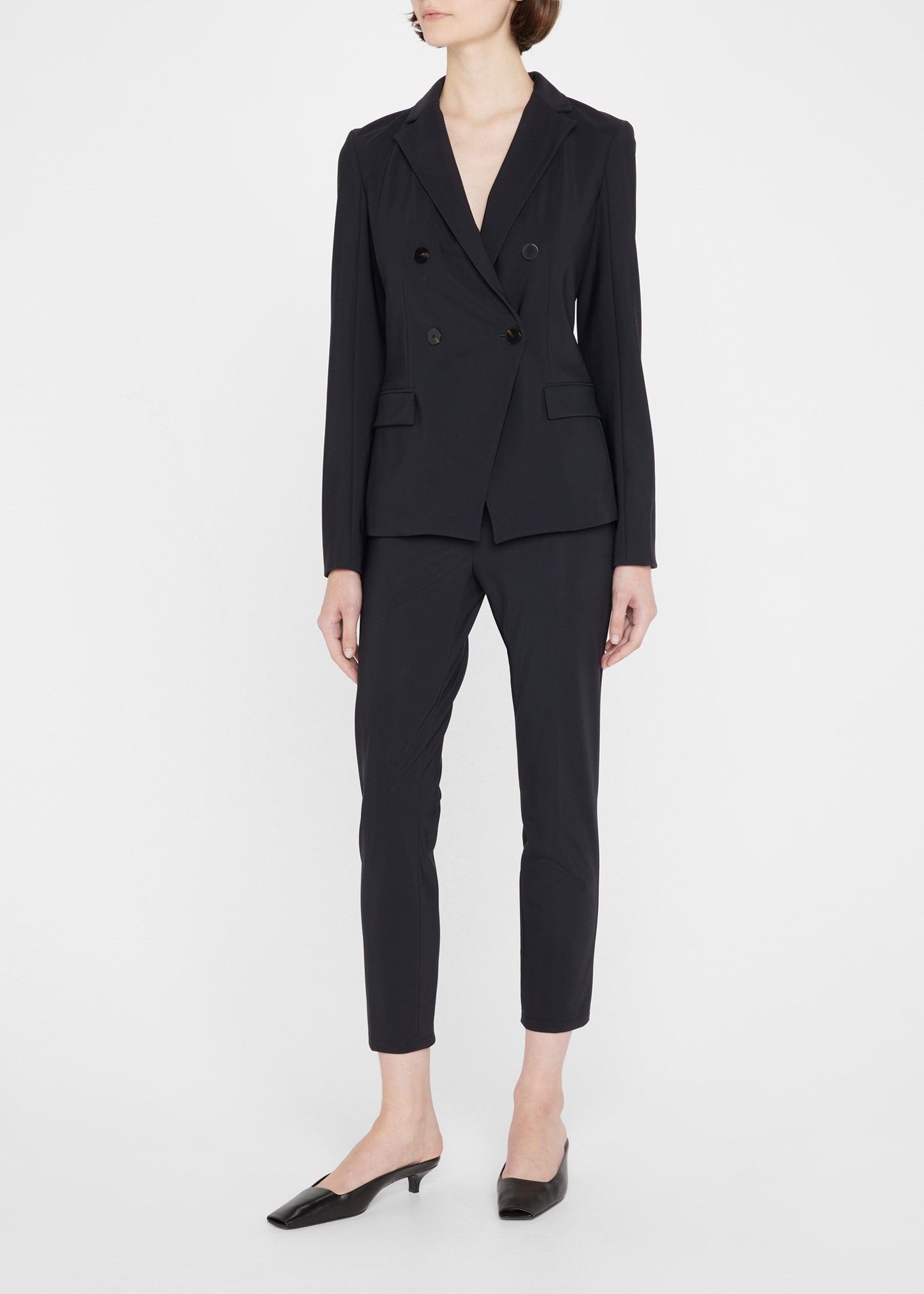 Theory Precision Ponte Cropped Trousers In Black