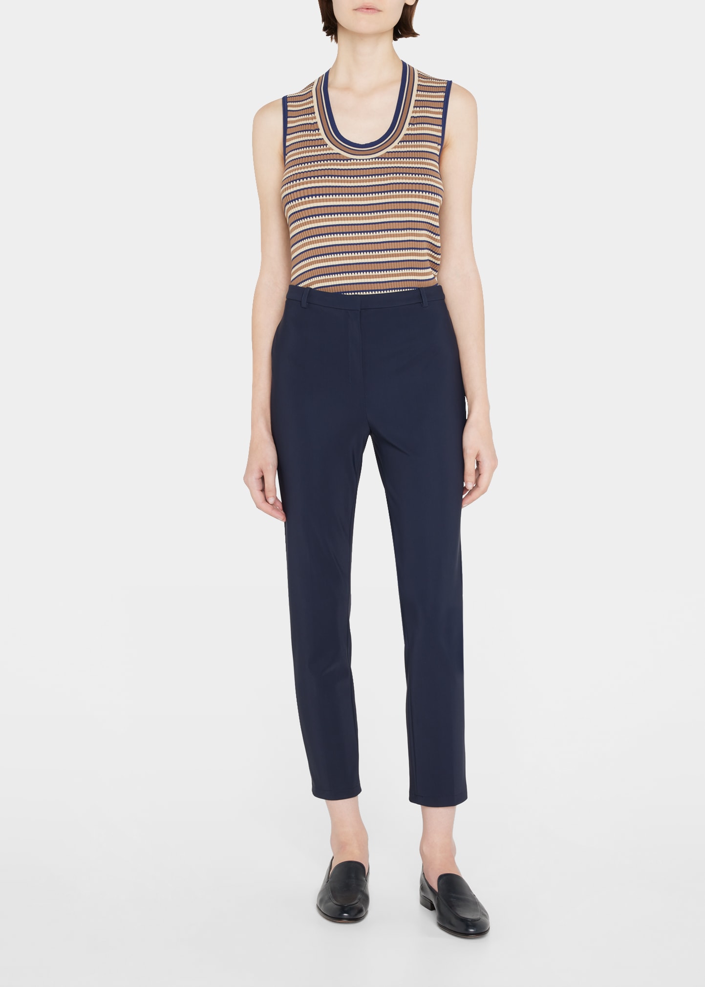 Theory Precision Ponte Cropped Trousers In Baltic