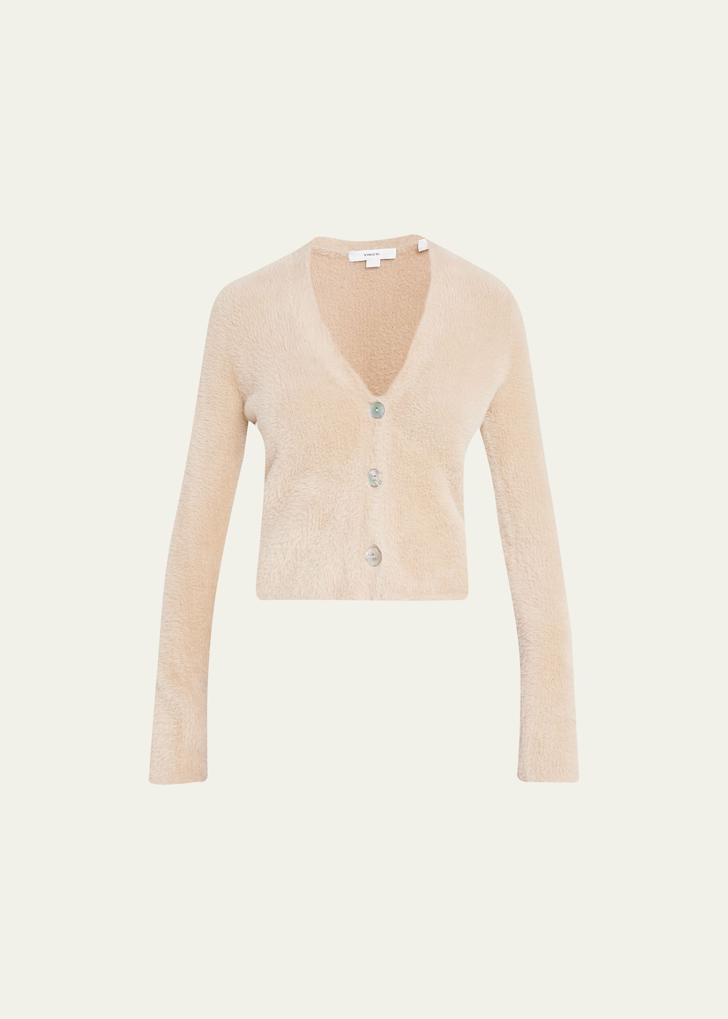Vince Eyelash Knit V-neck Cardigan In Camel