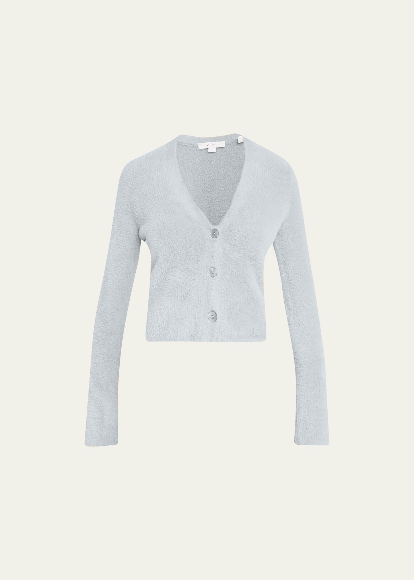 Vince Eyelash V-neck Cardigan In Lt Ice Bay