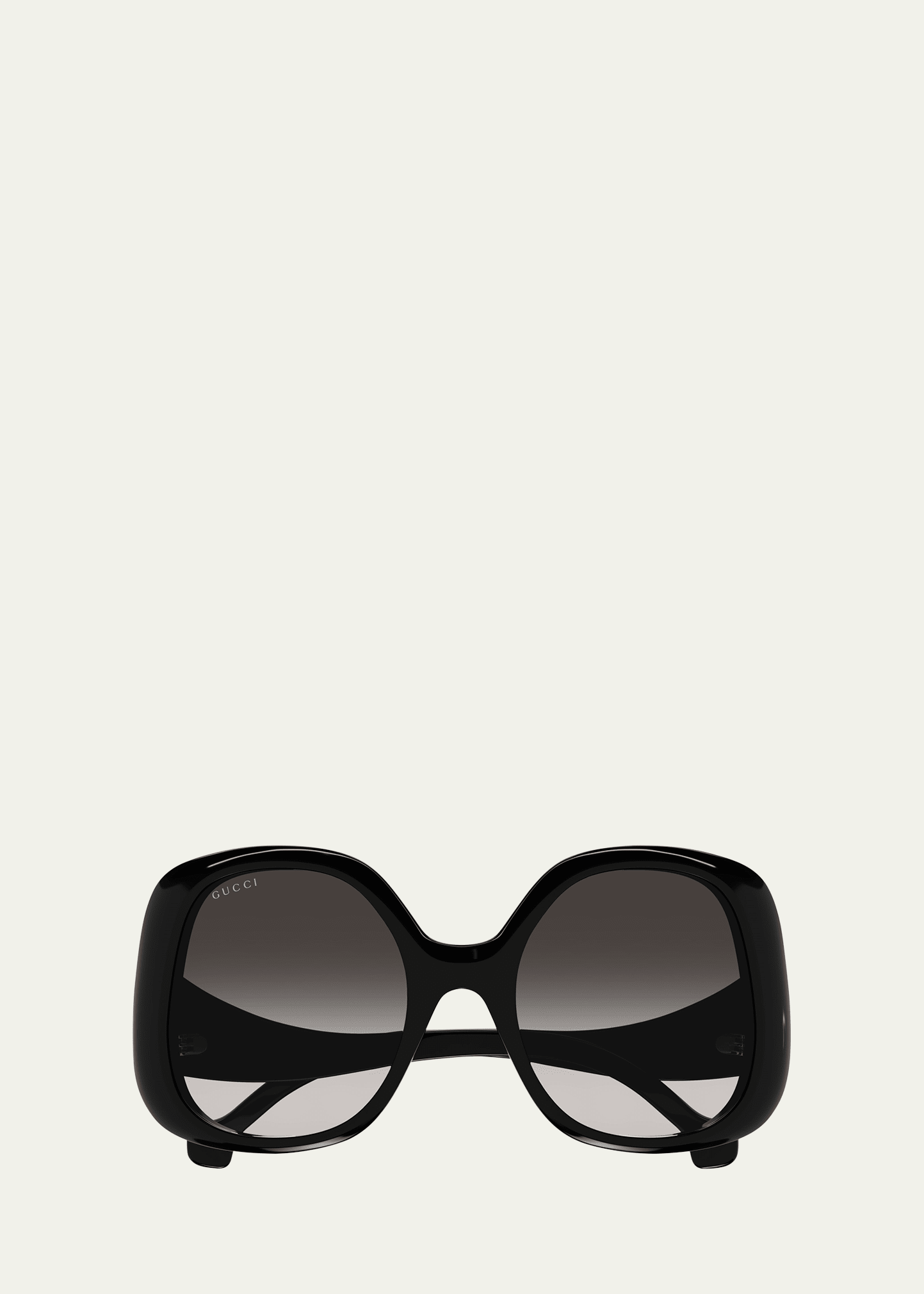 Shop Gucci Gg Oversized Round Injection Plastic Sunglasses In Black