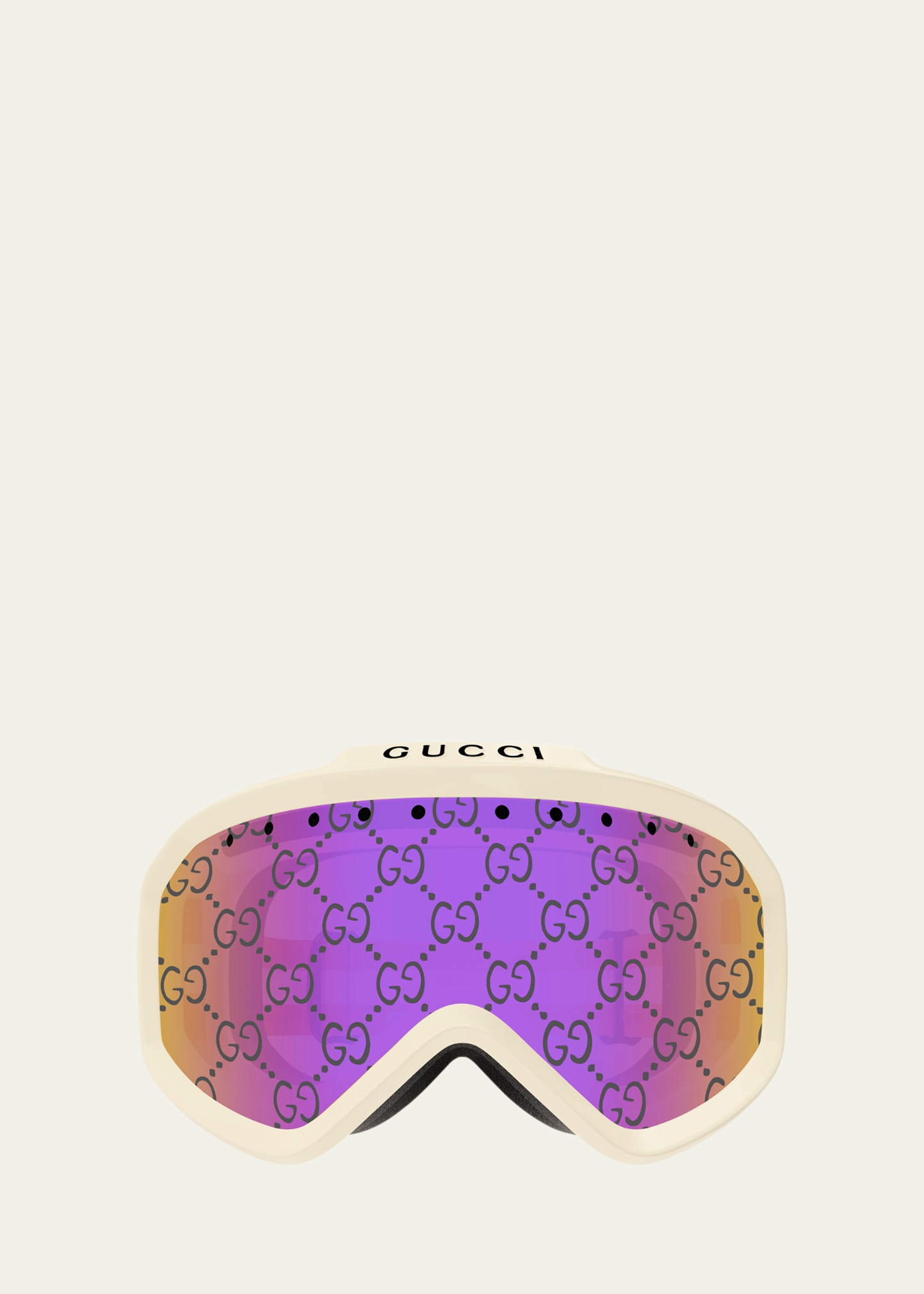 Gucci Monogram-print Ski Goggles In Ivory