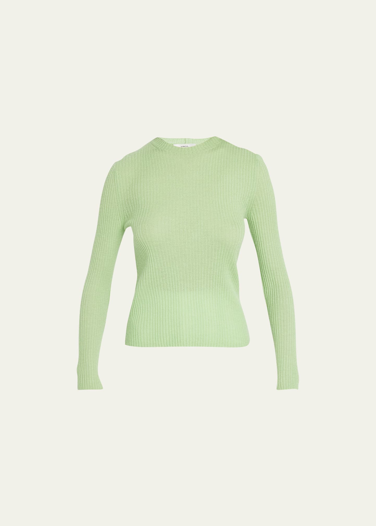 Slim Ribbed Cashmere-Silk Crewneck Top