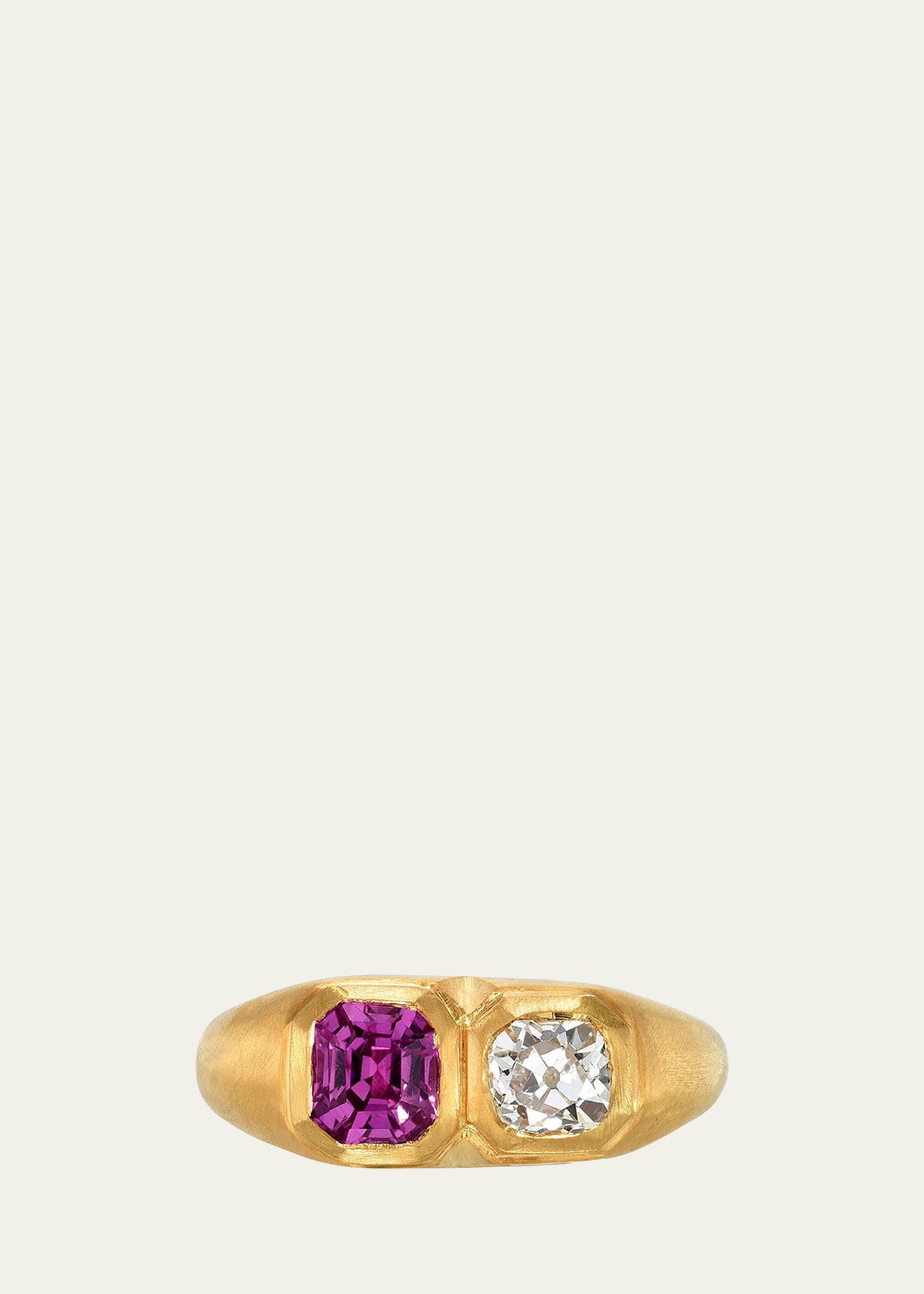 One-Of-A-Kind Double Pink Sapphire and Diamond Ring
