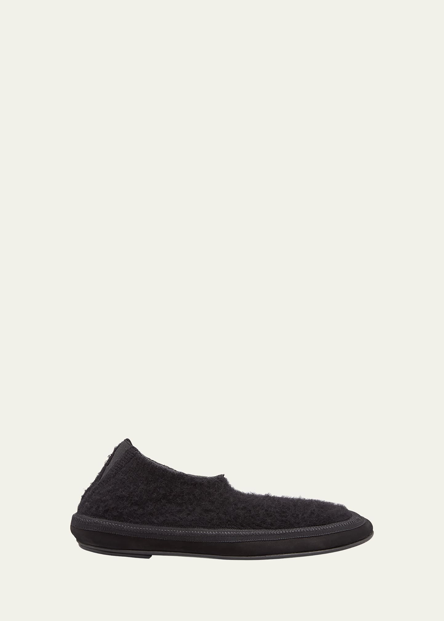 Black cashmere outlet slippers