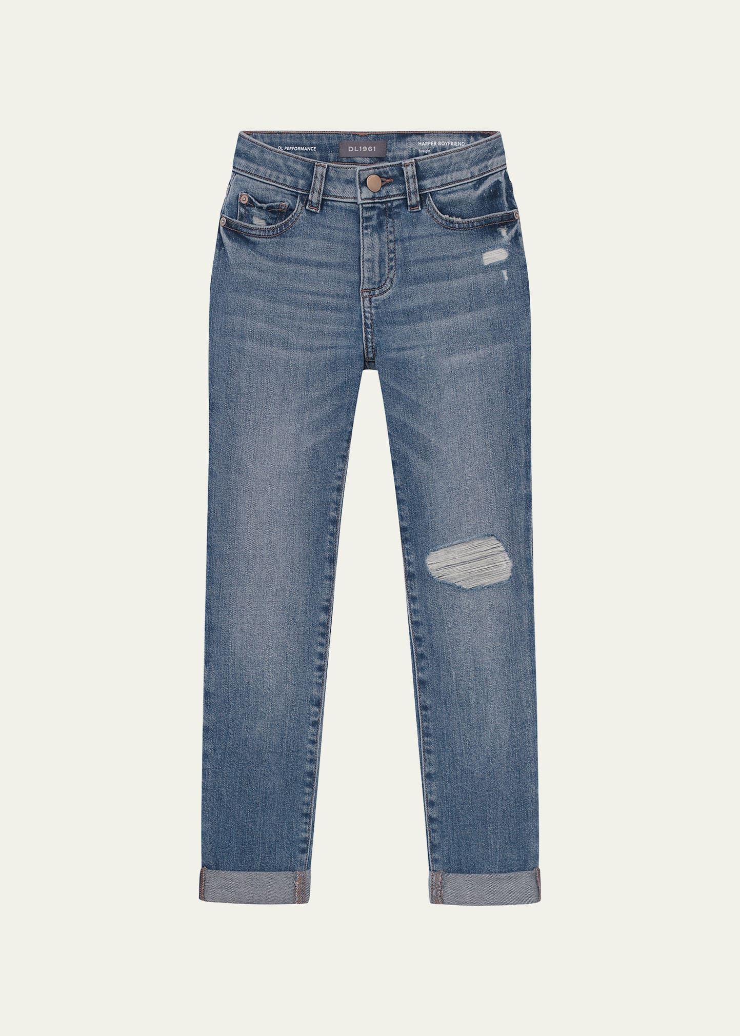 DL Premium Denim Girl's Harper Boyfriend Style Jeans, Size 2-6X