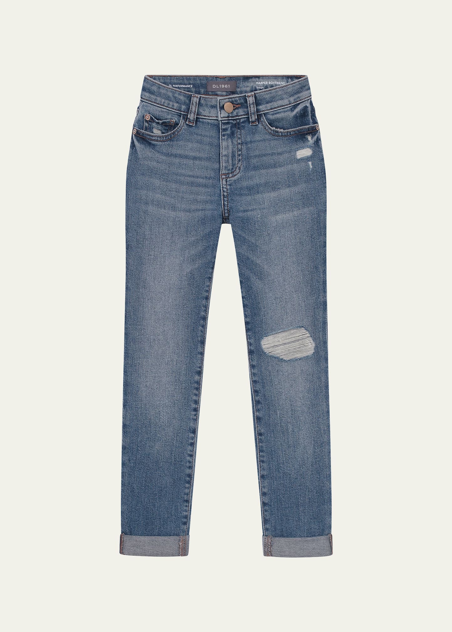 DL Premium Denim Girl's Harper Boyfriend Style Jeans, Size S-14