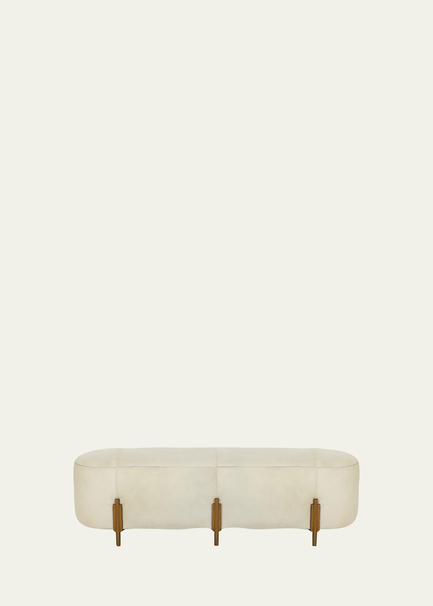 Arteriors Justin Hairhide Bench 62" In White