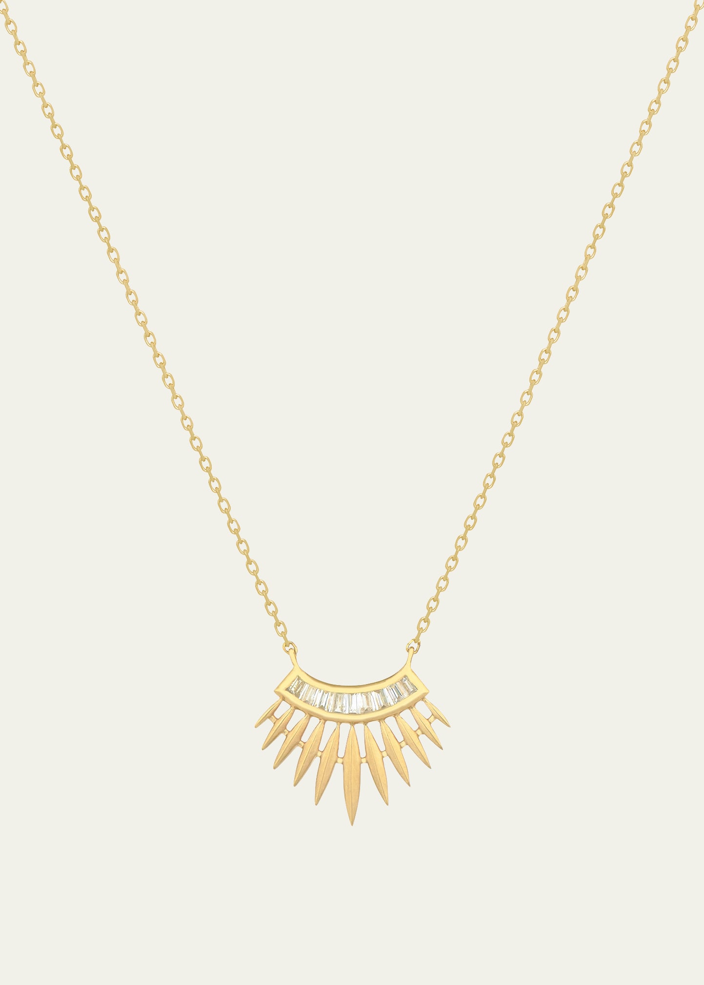 Rising Sun with Baguette Diamonds Necklace