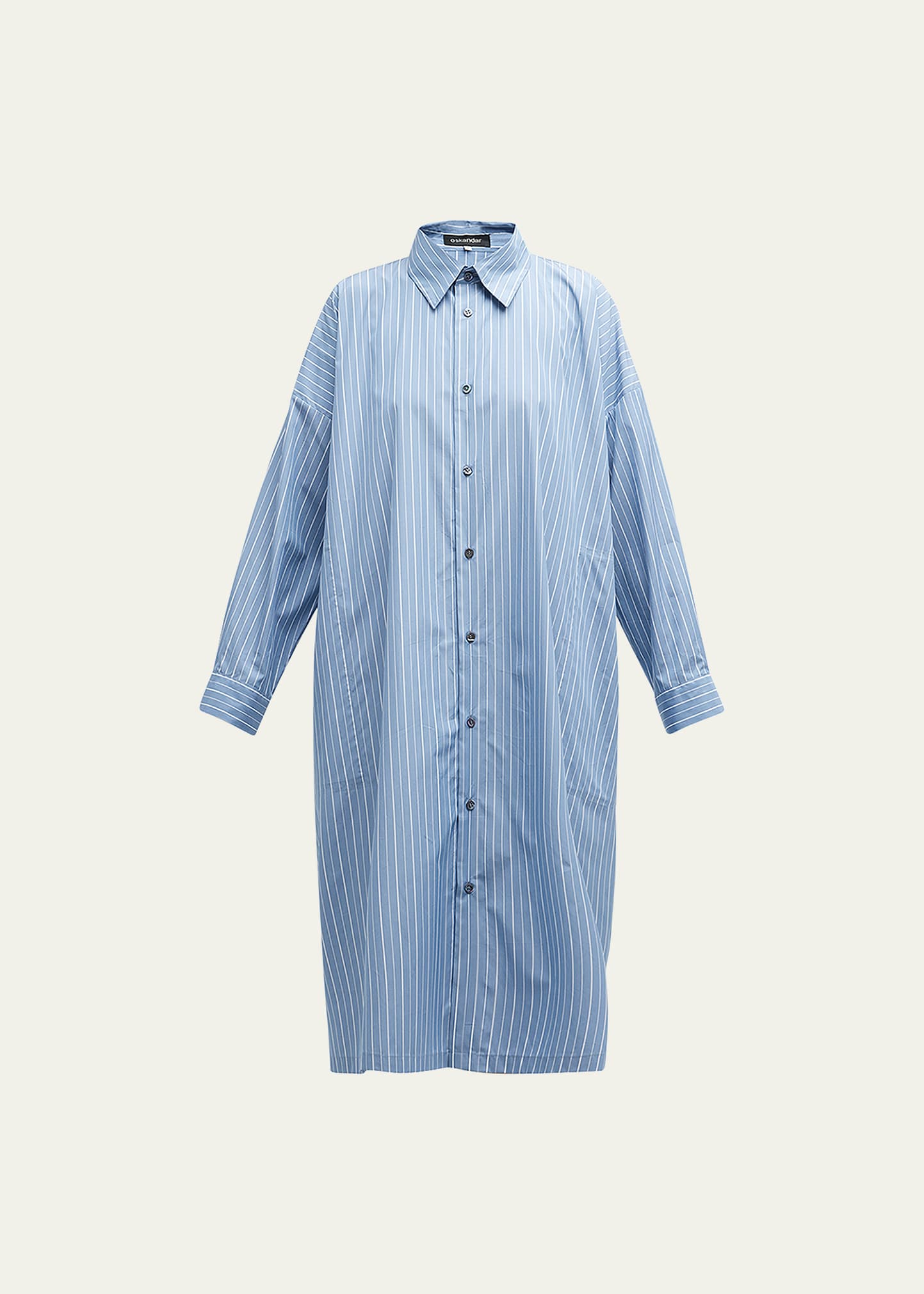 Wide A-line Shirtdress With Collar