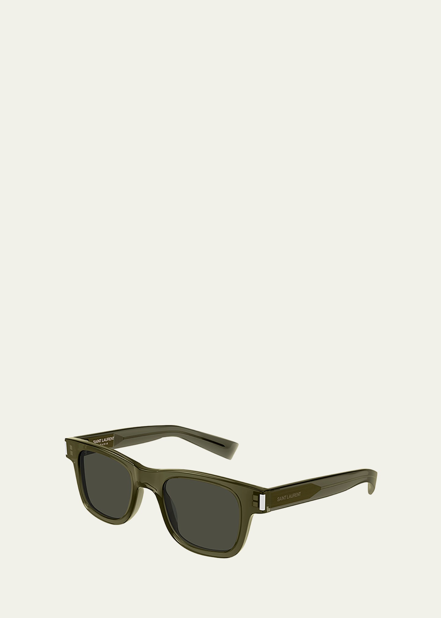 Saint Laurent Men's Acetate Rectangle Sunglasses In Green