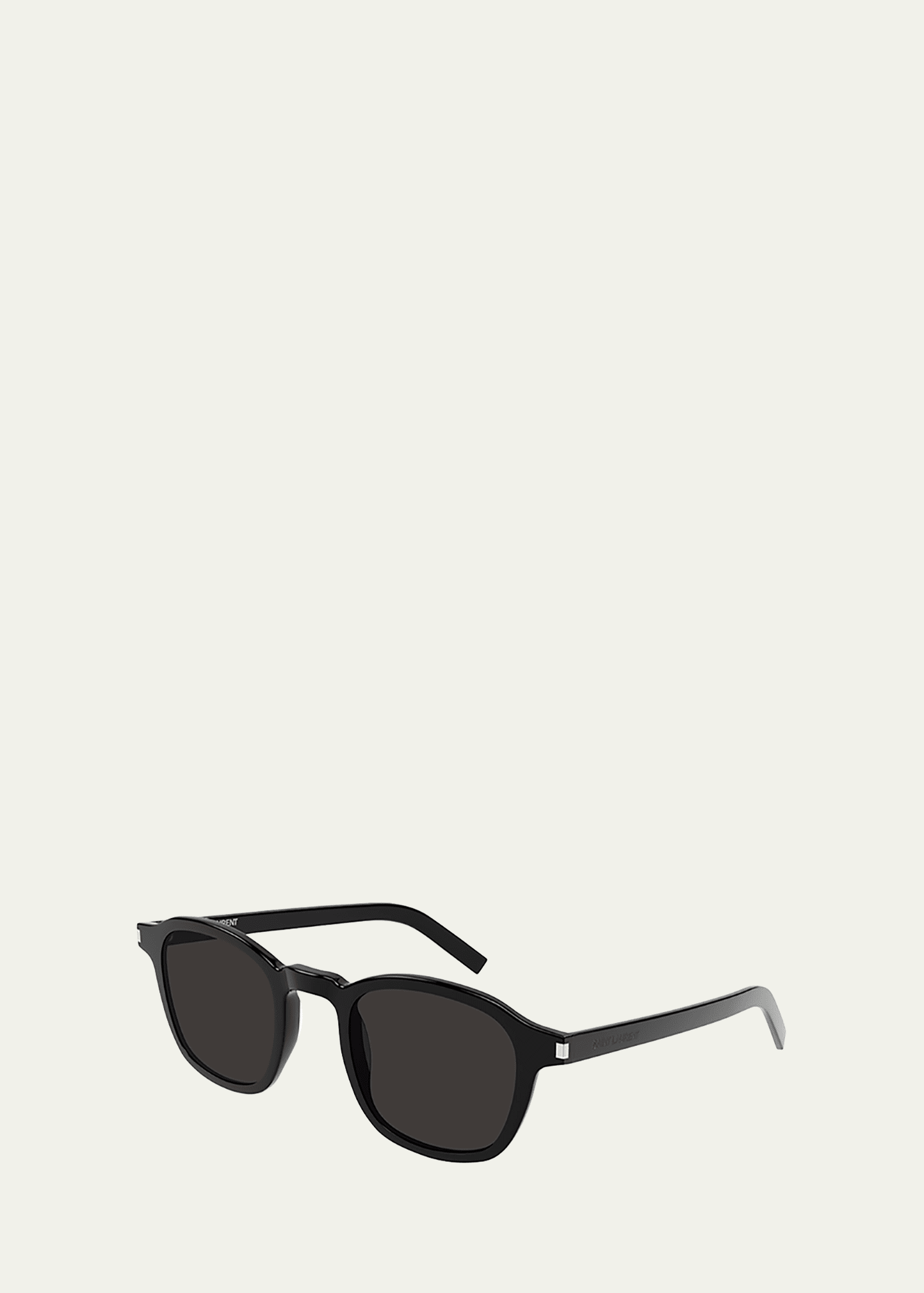 Saint Laurent Men's Slim Acetate Round Sunglasses In Black