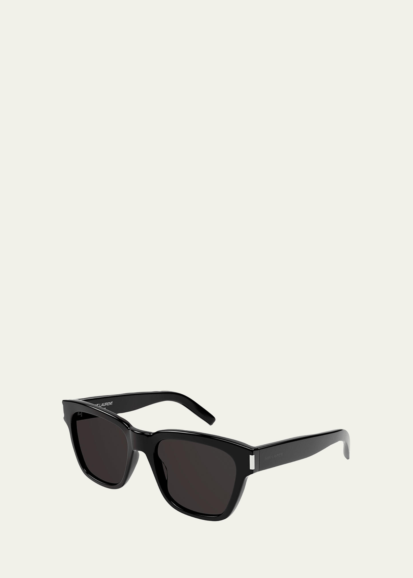 Saint Laurent Men's Saddle-bridge Rectangle Sunglasses In Black