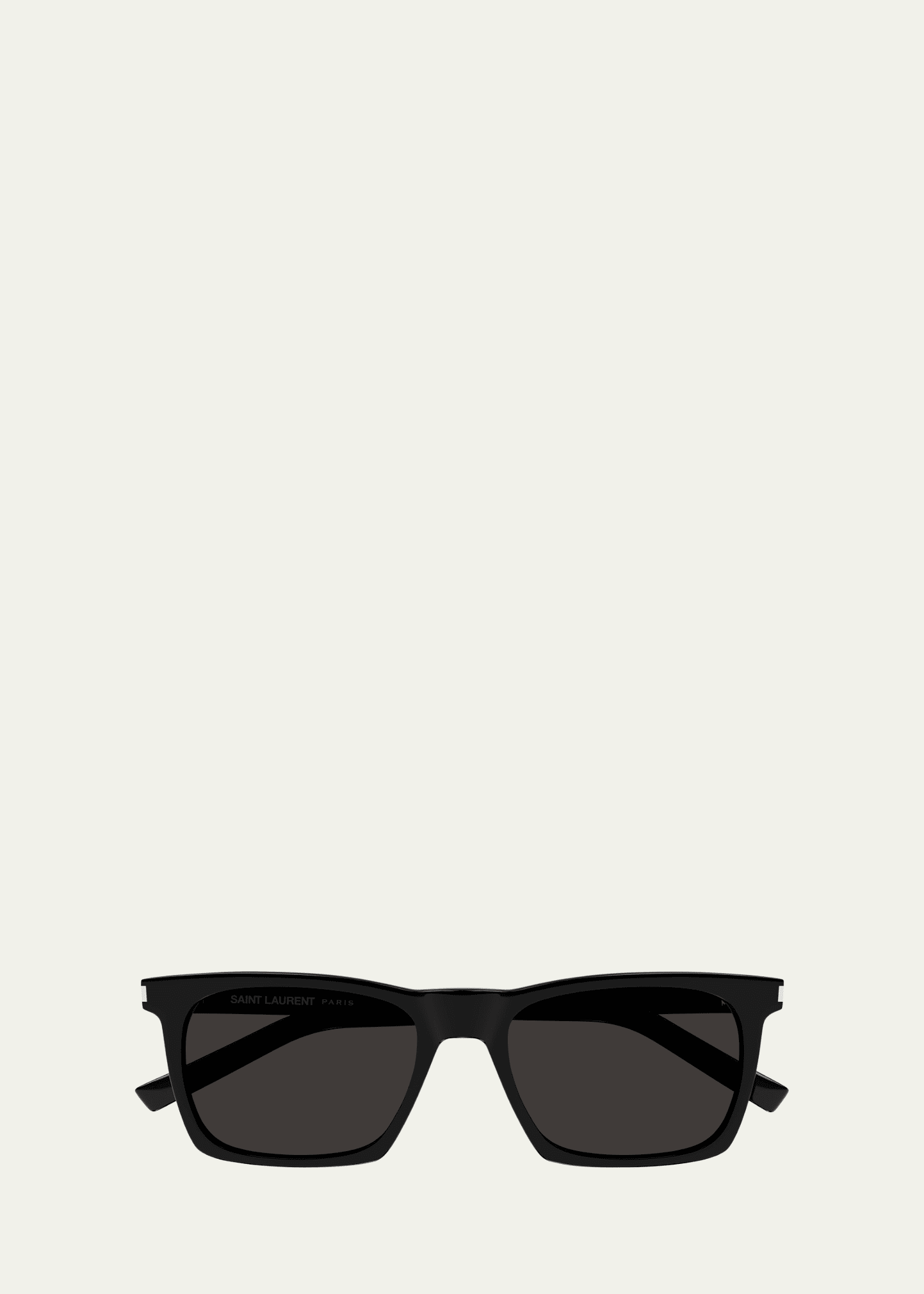 Saint Laurent Men's Slim Acetate Rectangle Sunglasses In Black