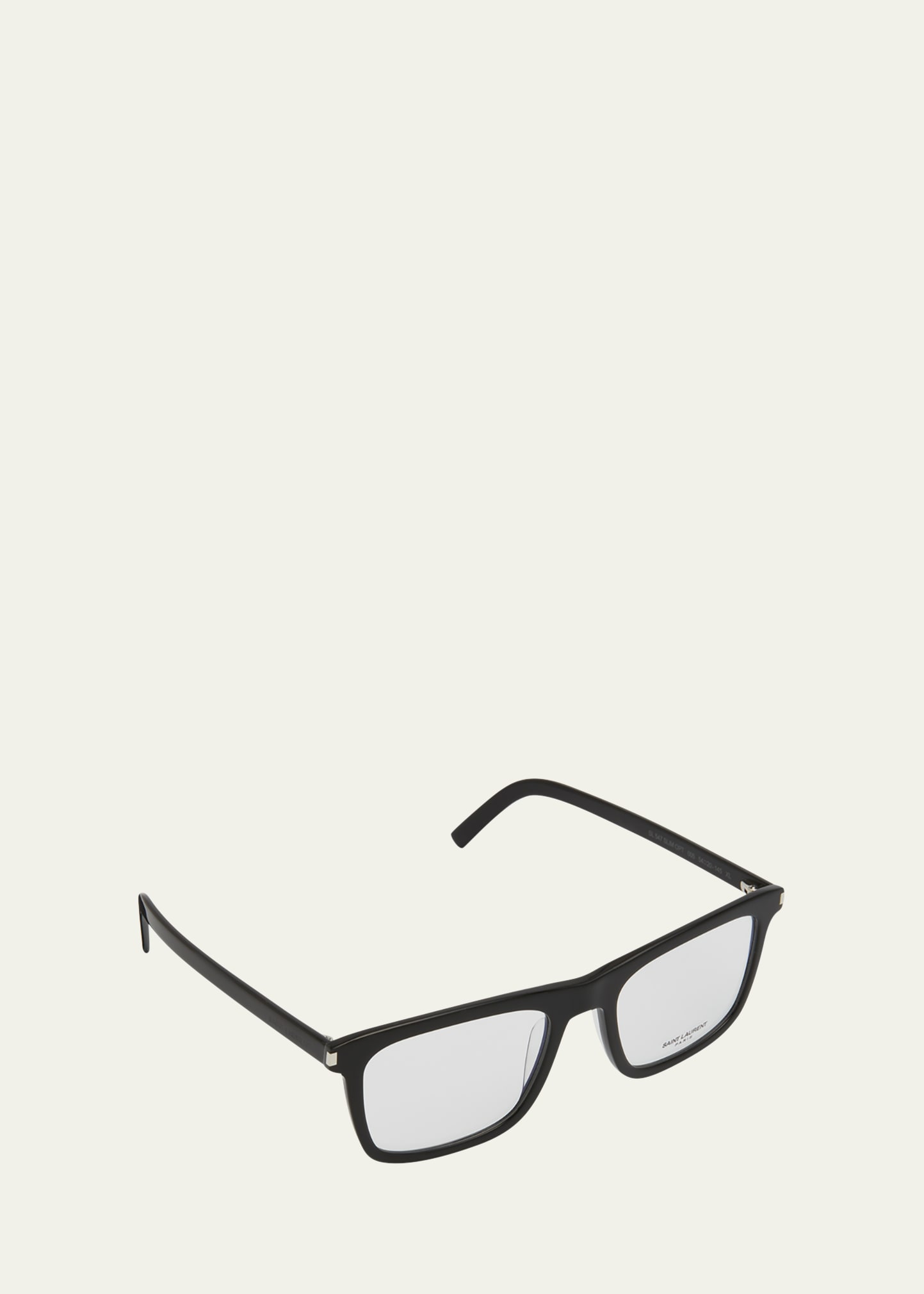 Saint Laurent Men's Sl 547 Slim Rectangle Optical Glasses In Black