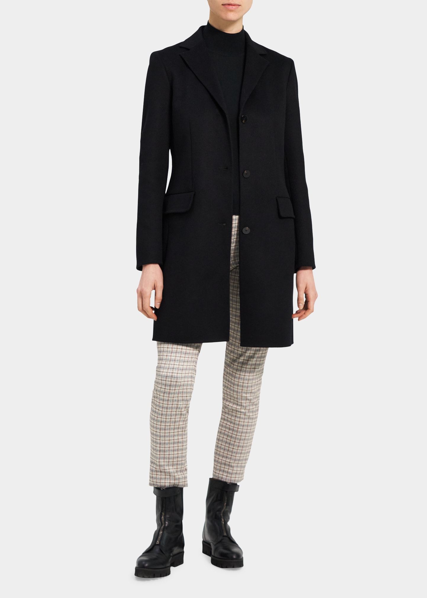Double-Face Wool-Cashmere Peacoat
