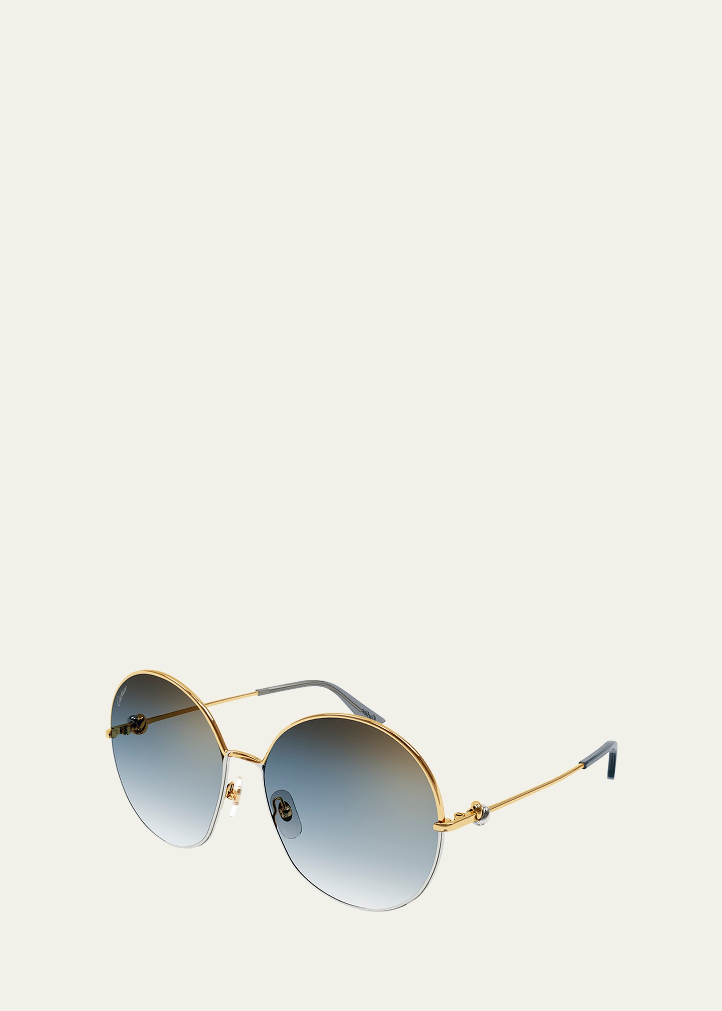 Two-Tone Knotted Round Metal Sunglasses