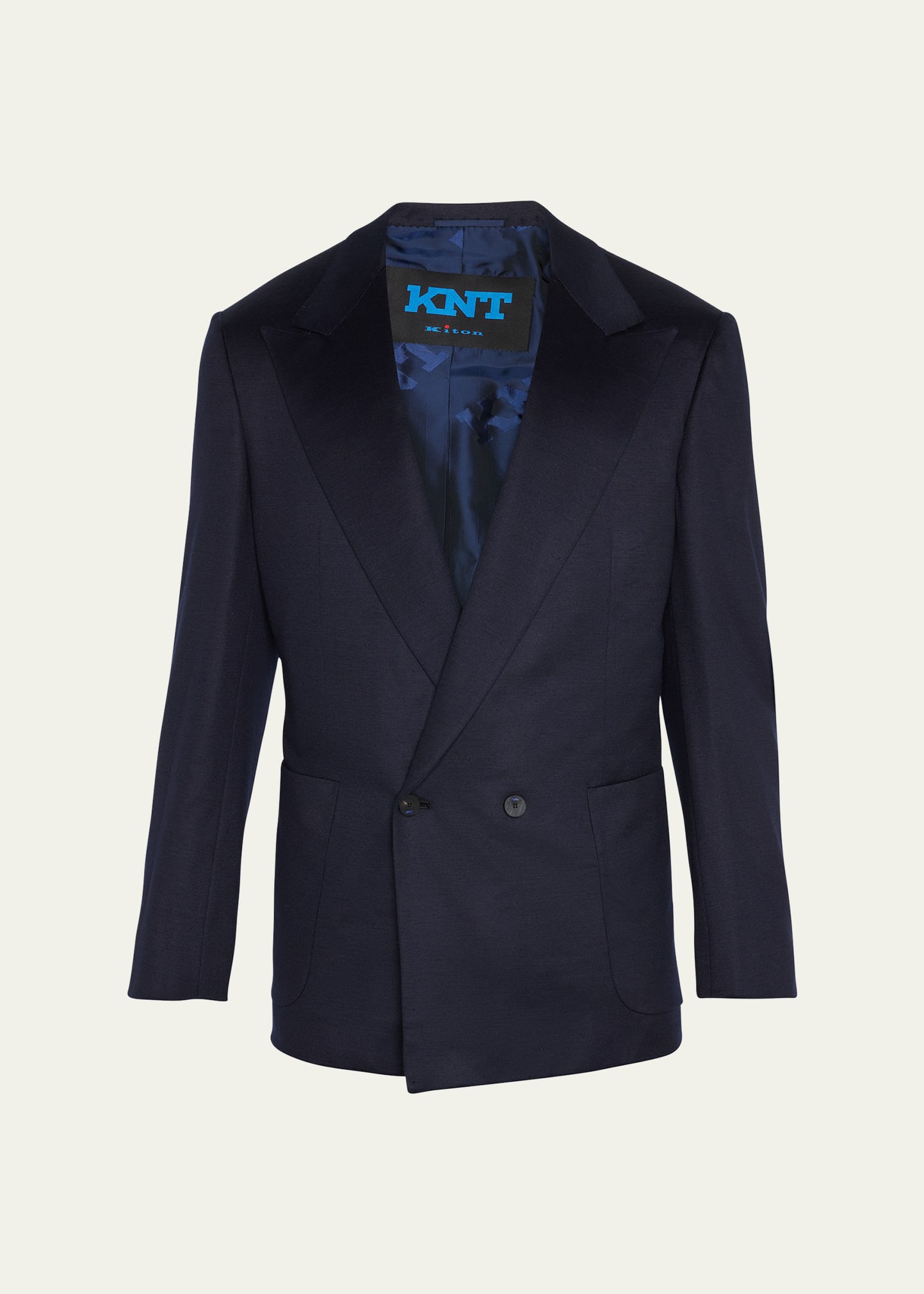 Knt Men's Double-breasted Wool Sport Jacket In Blue