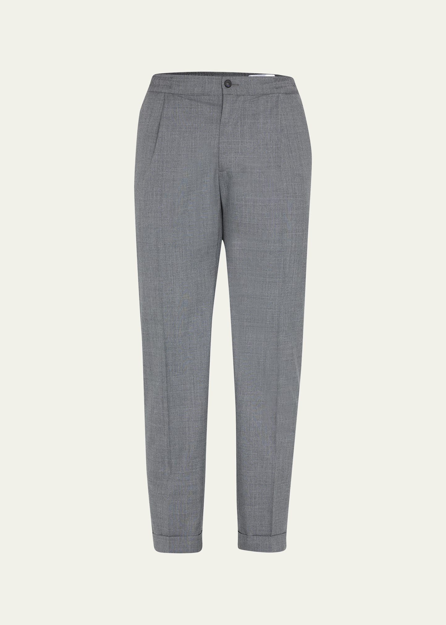 Knt Men's Sasha Wool Pleated Pants In Gray