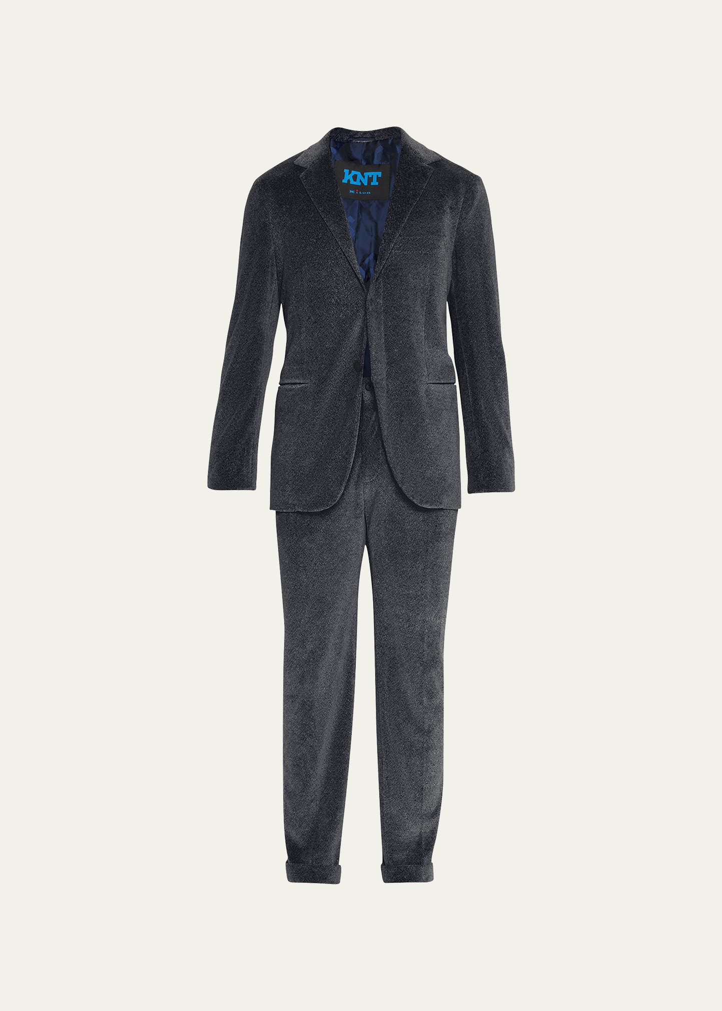 KNT Men's Velvet Two-Piece Suit