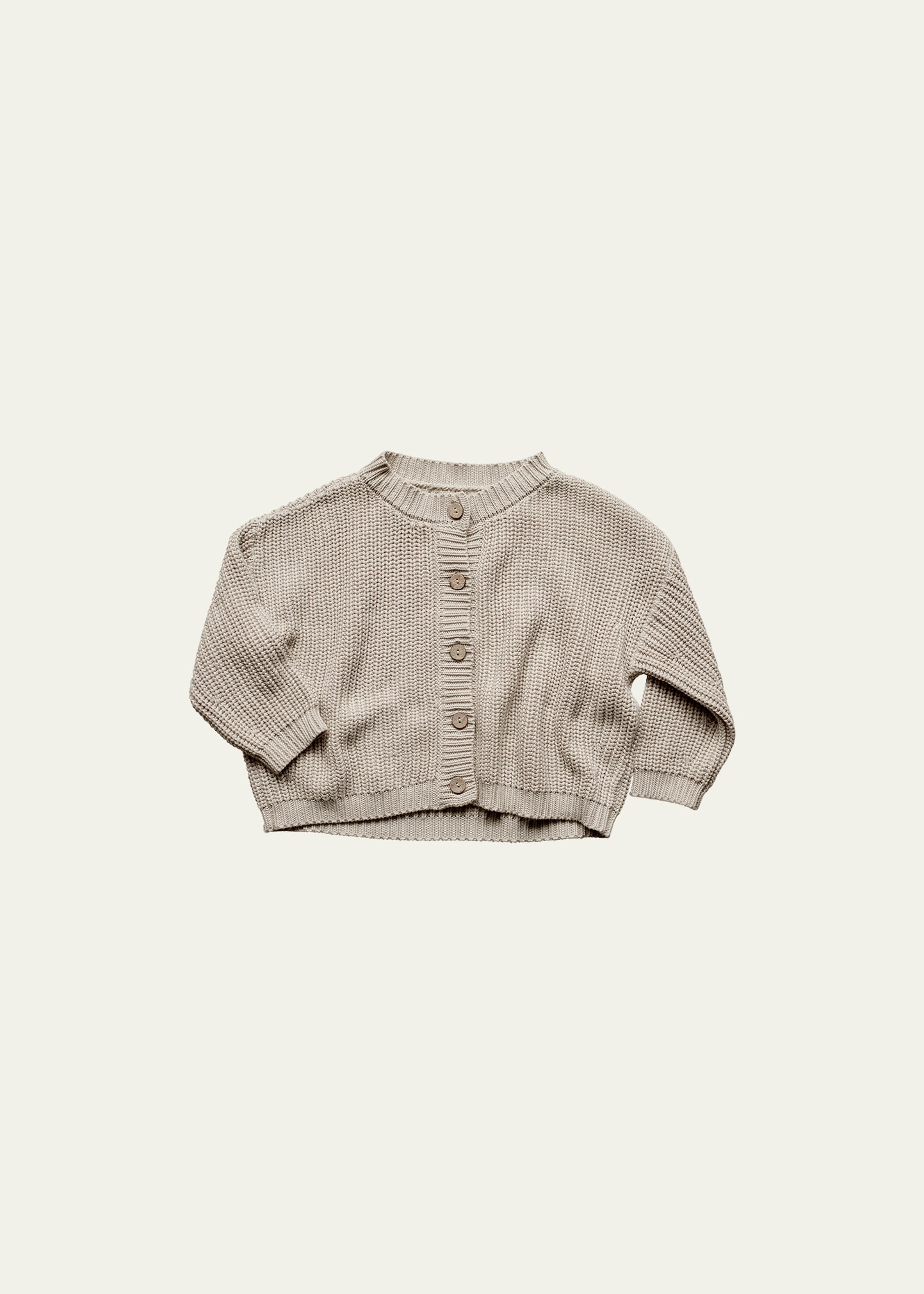 The Simple Folk Kid's The Chunky Cotton Cardigan In Oatmeal
