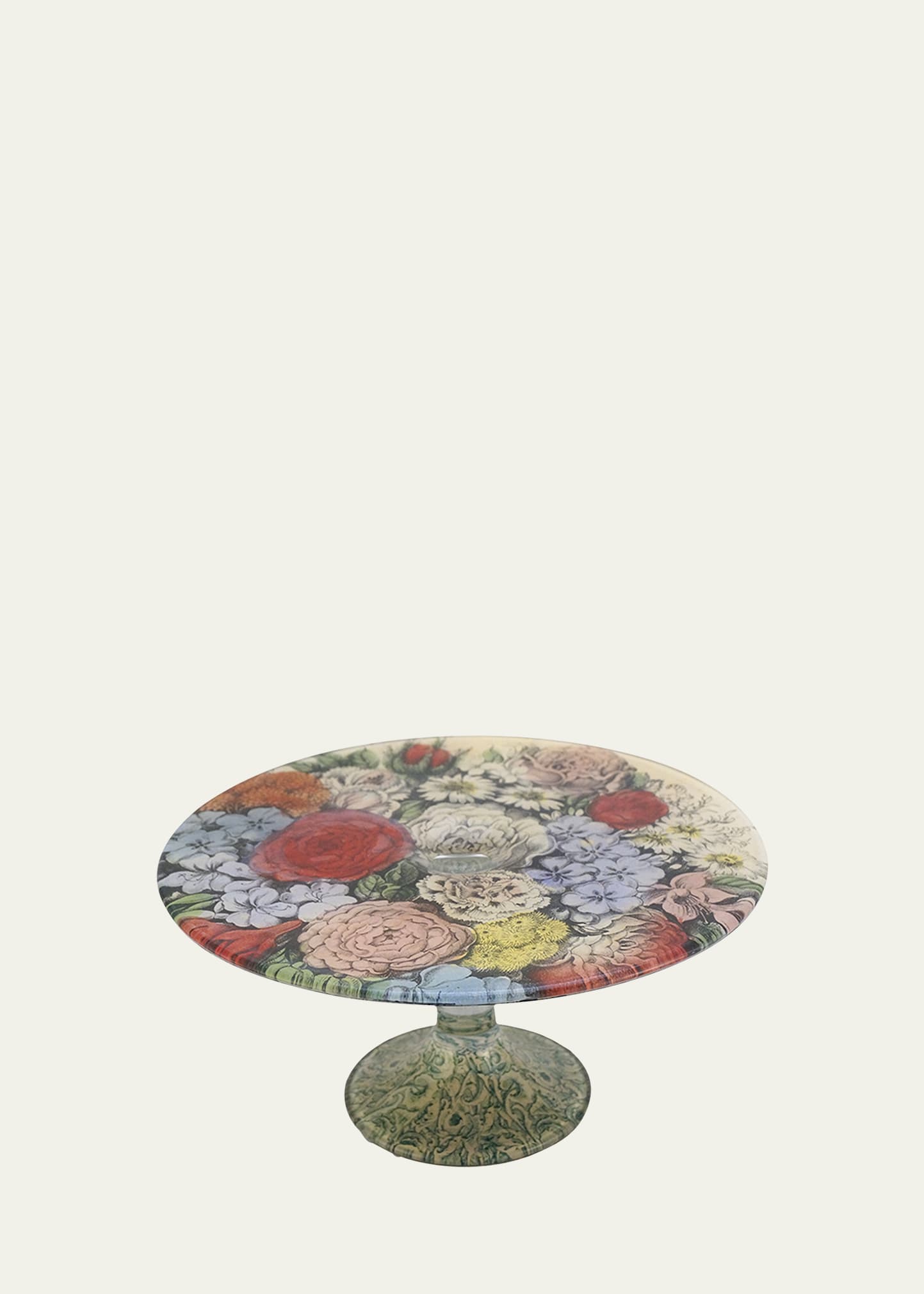 John Derian Floral Bouquet Stacking Cake Pedestal In Multi