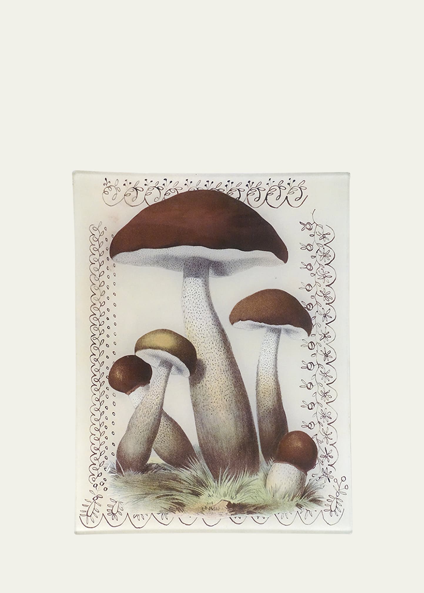 Mushroom With Lace Rectangular Tray
