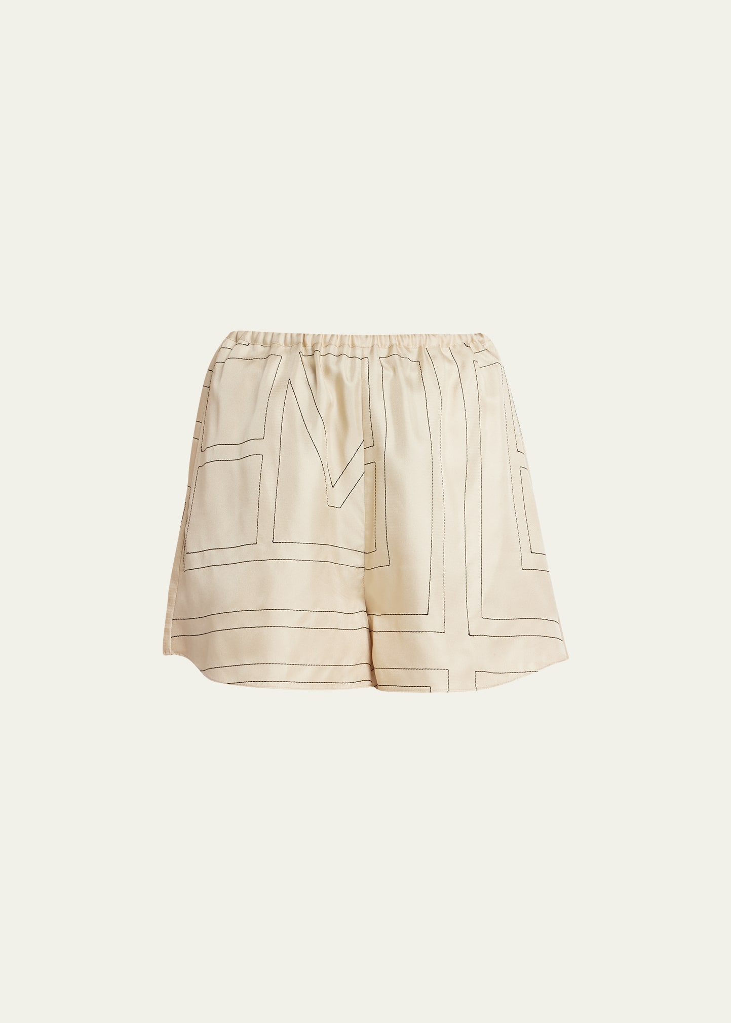 Toteme Monogram Silk Pajama Shorts