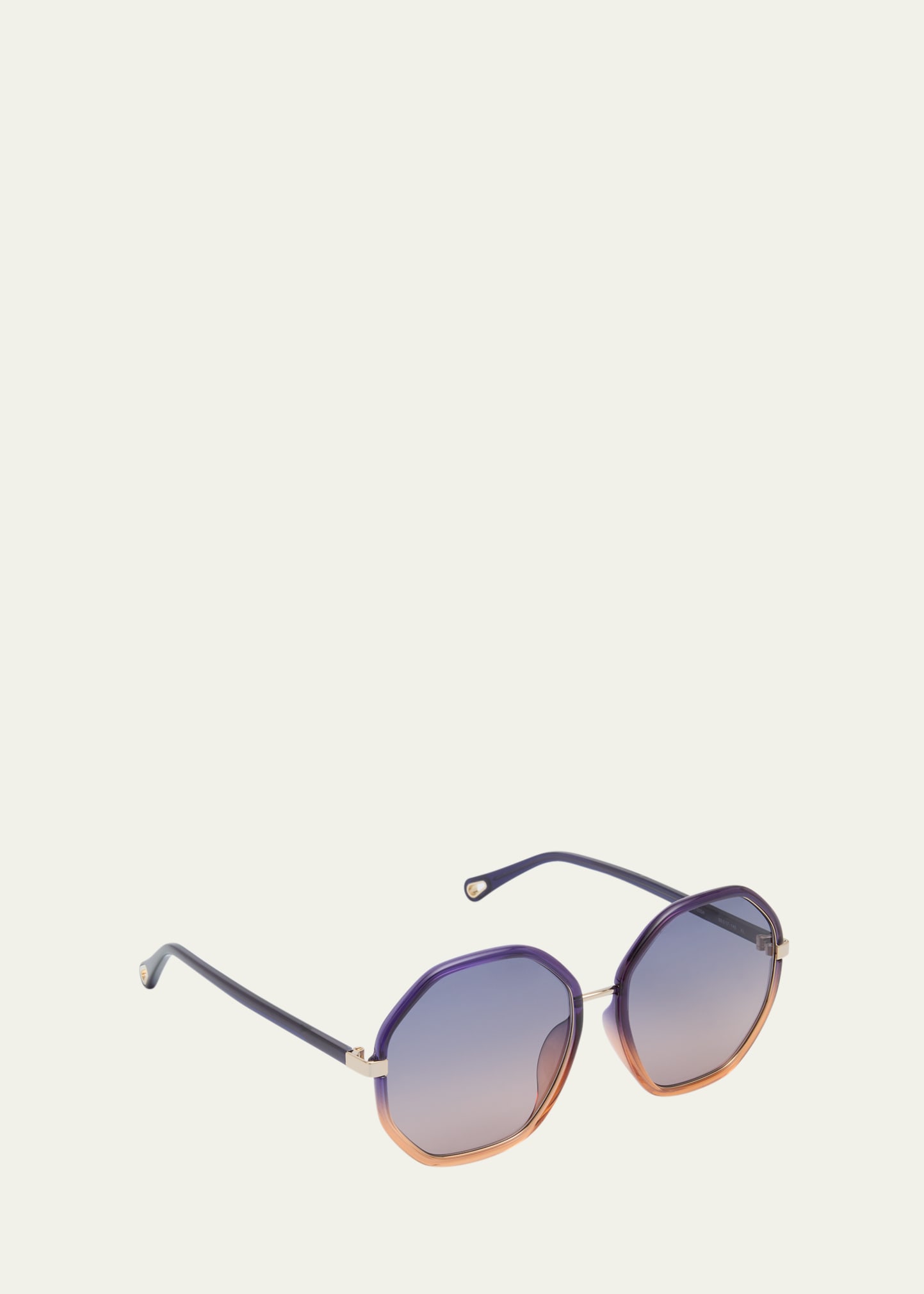 CHLOÉ OMBRÉ ROUND INJECTION PLASTIC SUNGLASSES