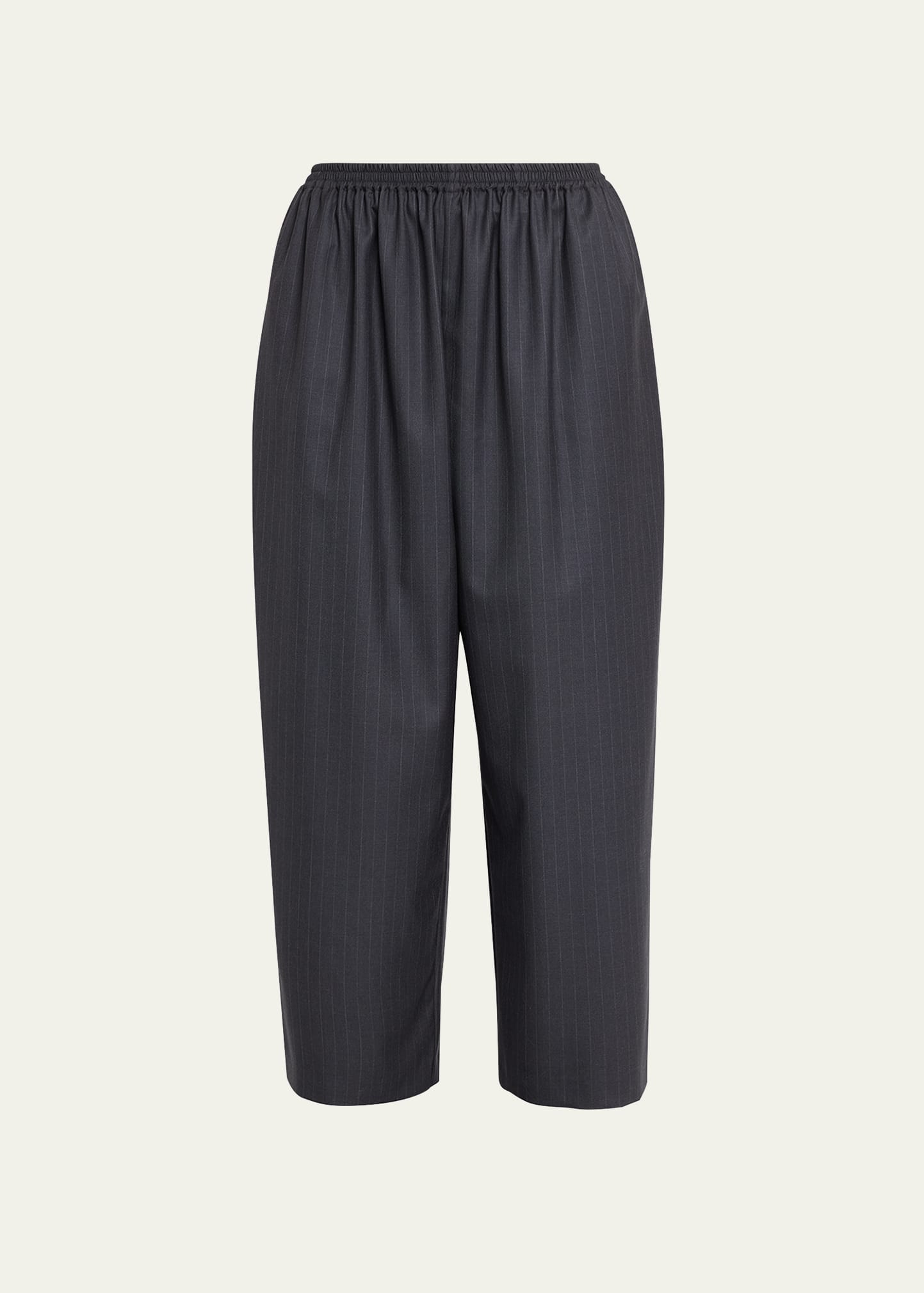 ESKANDAR PINSTRIPE WIDE-LEG TROUSERS