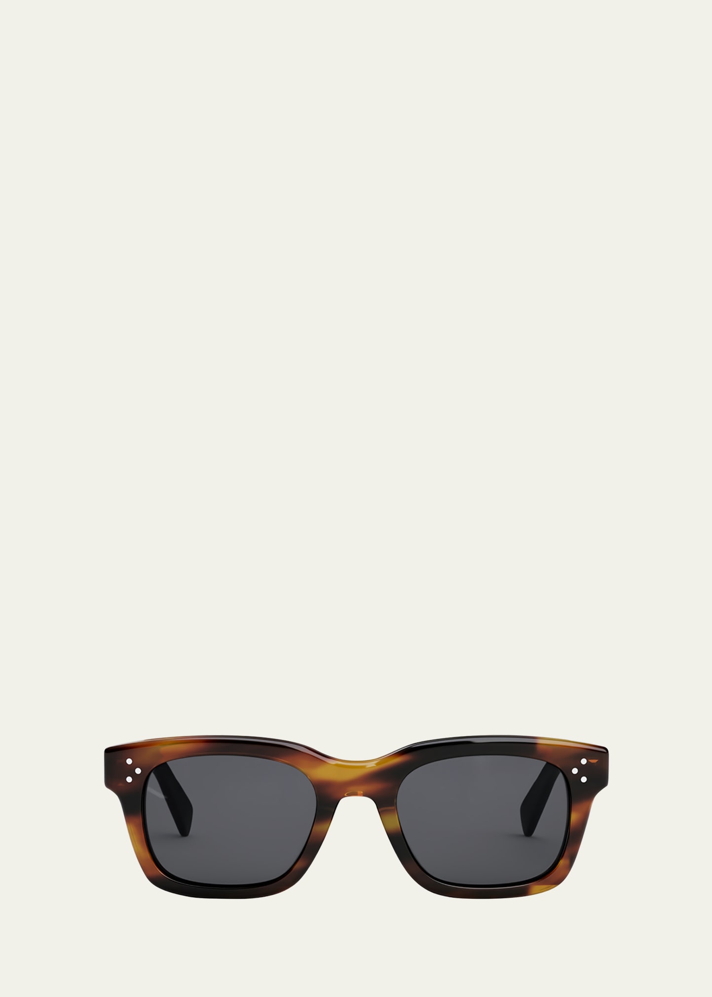 Men's Havana Rectangle Logo Sunglasses