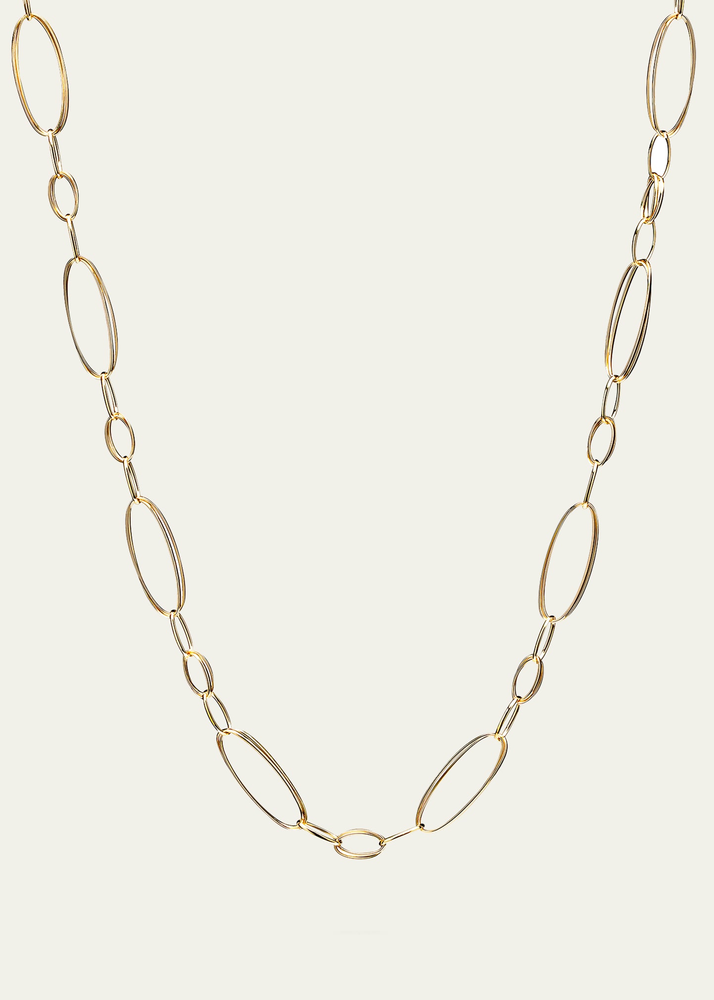 18k Gold Ellipse Chain Necklace, 19"