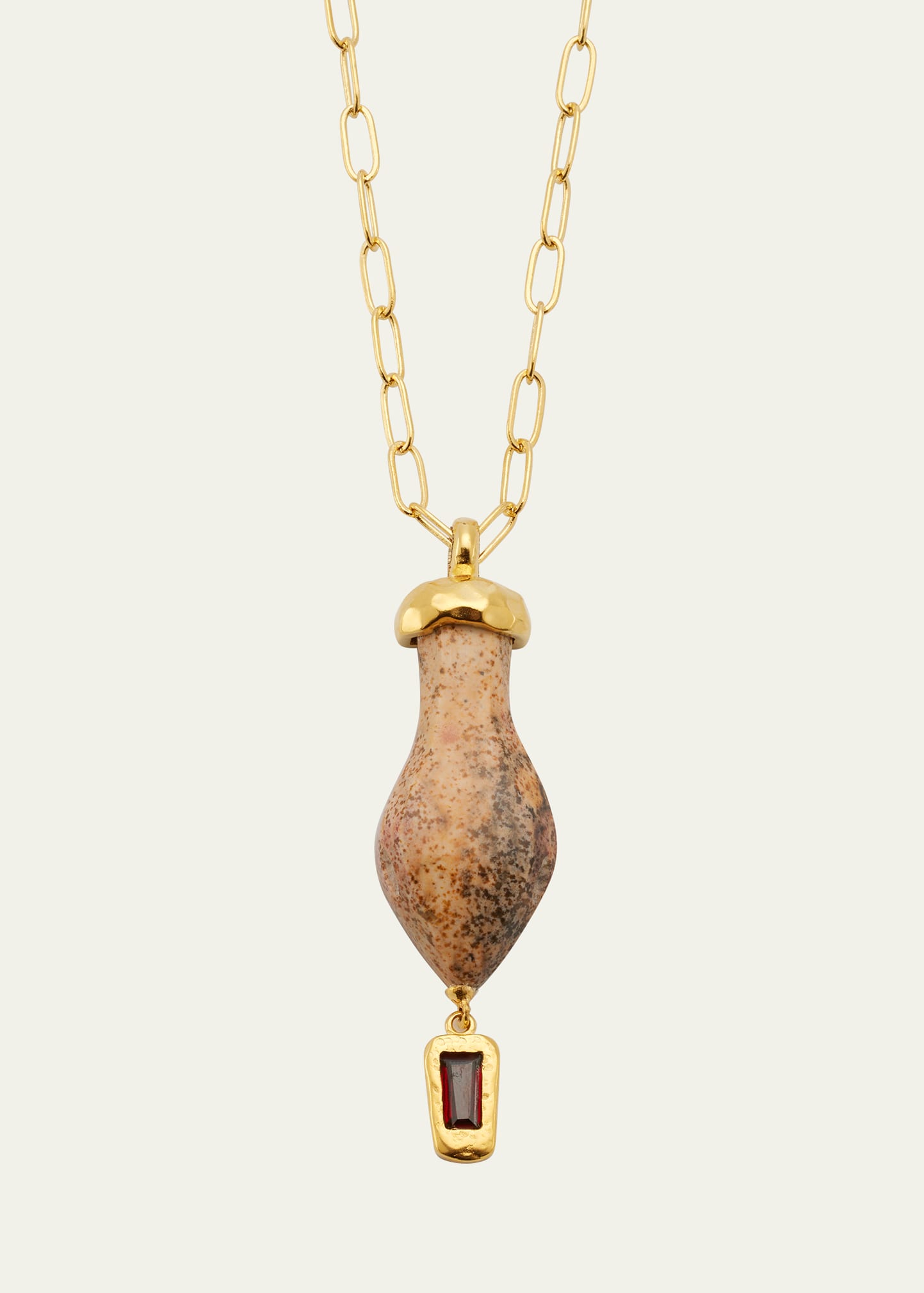 Stone Serpentine Pendant Necklace