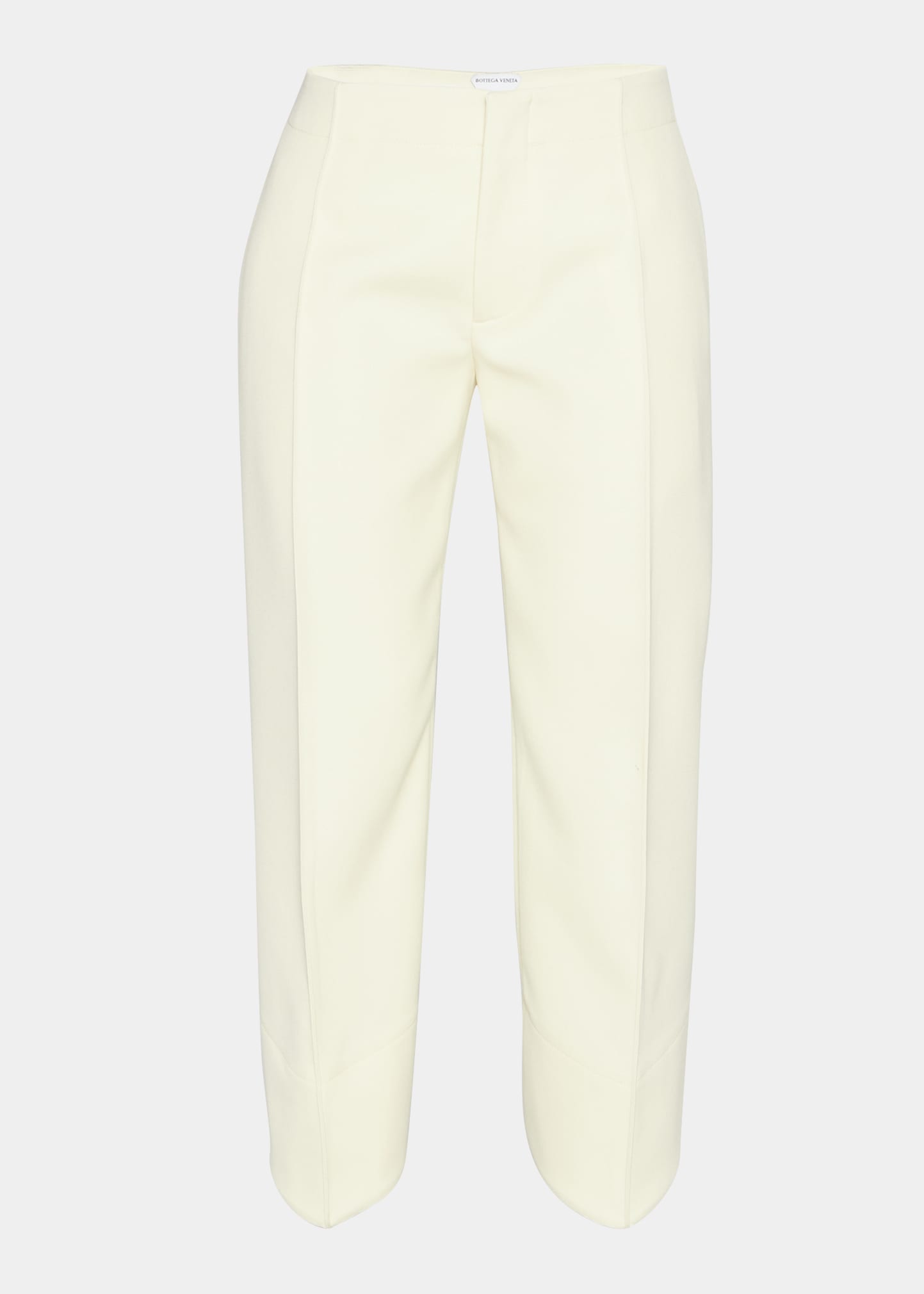 Bottega Veneta Cropped Wool Flare Trouser Pants In Blone