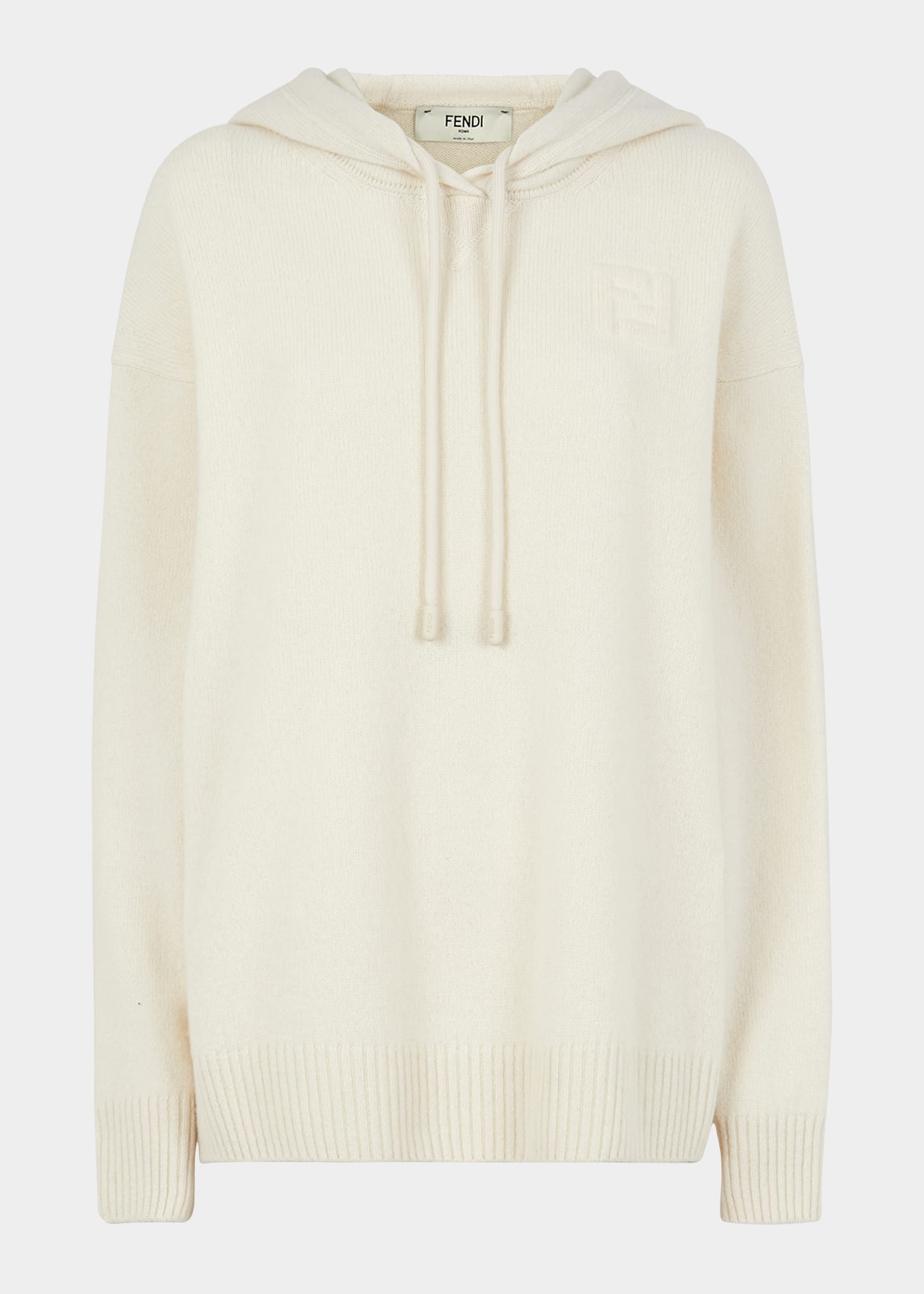 FF-Logo Embossed Eco Cashmere Hoodie