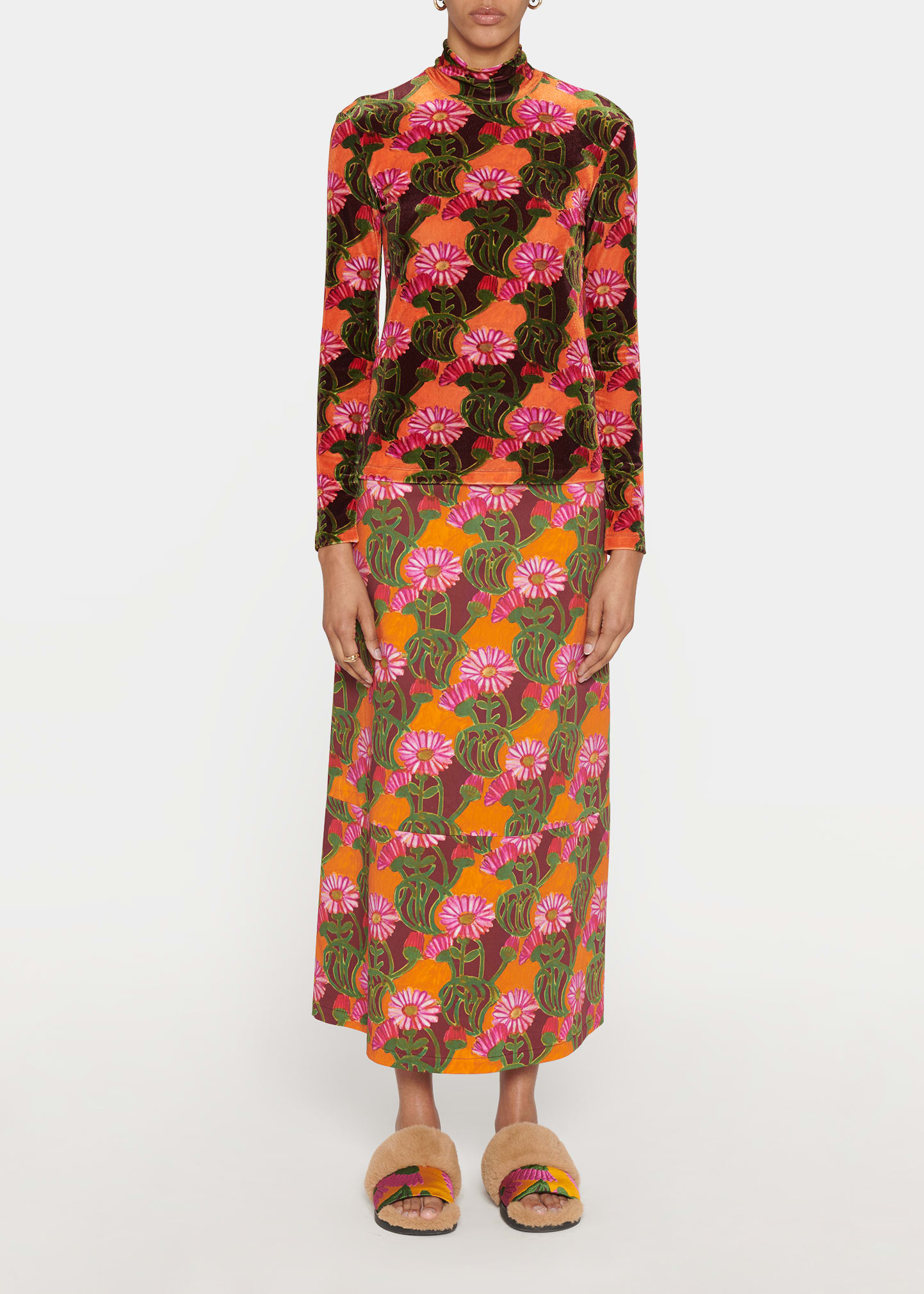 Floral Turtleneck Top