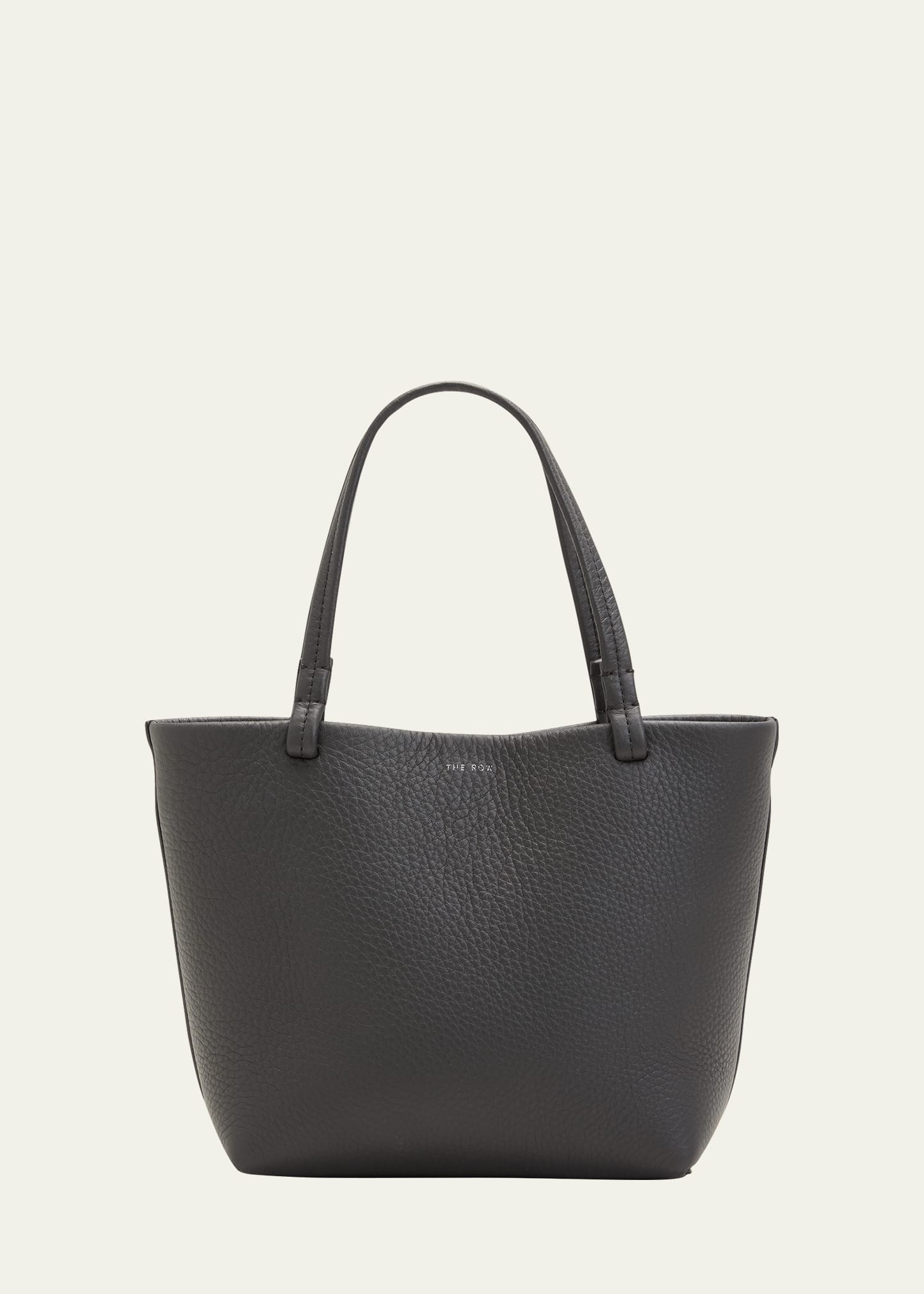 The Row Park Tote Bag In Grained Calfskin In Blpl Black Pld