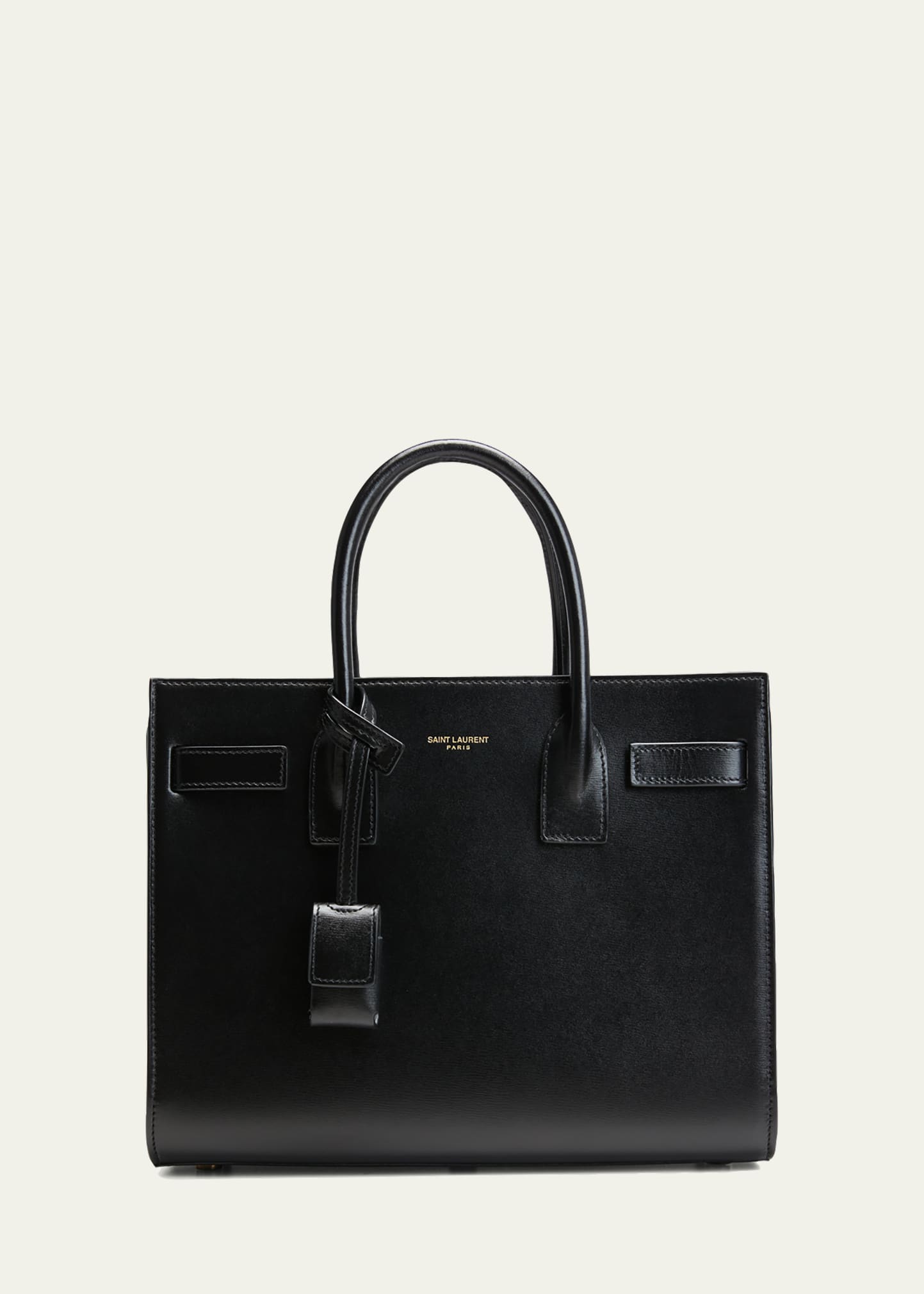 Saint Laurent Black Leather Baby Sac De Jour Bag In Black