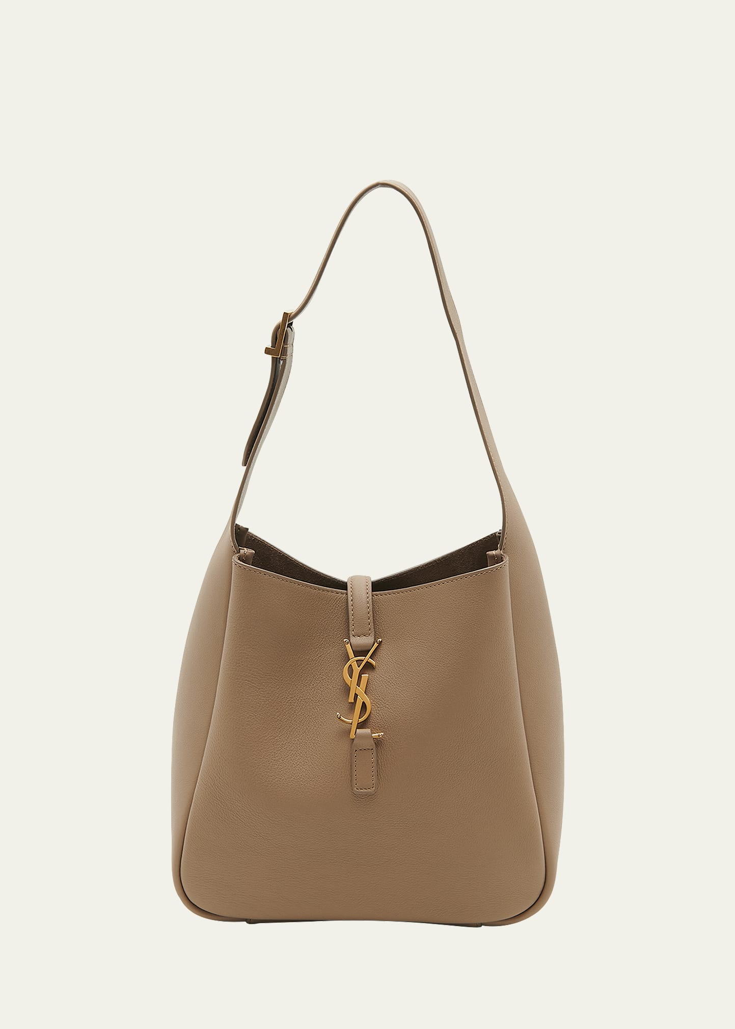 Saint Laurent Le 5 A 7 Ysl Small Hobo In Smooth Supple Leather In Fox