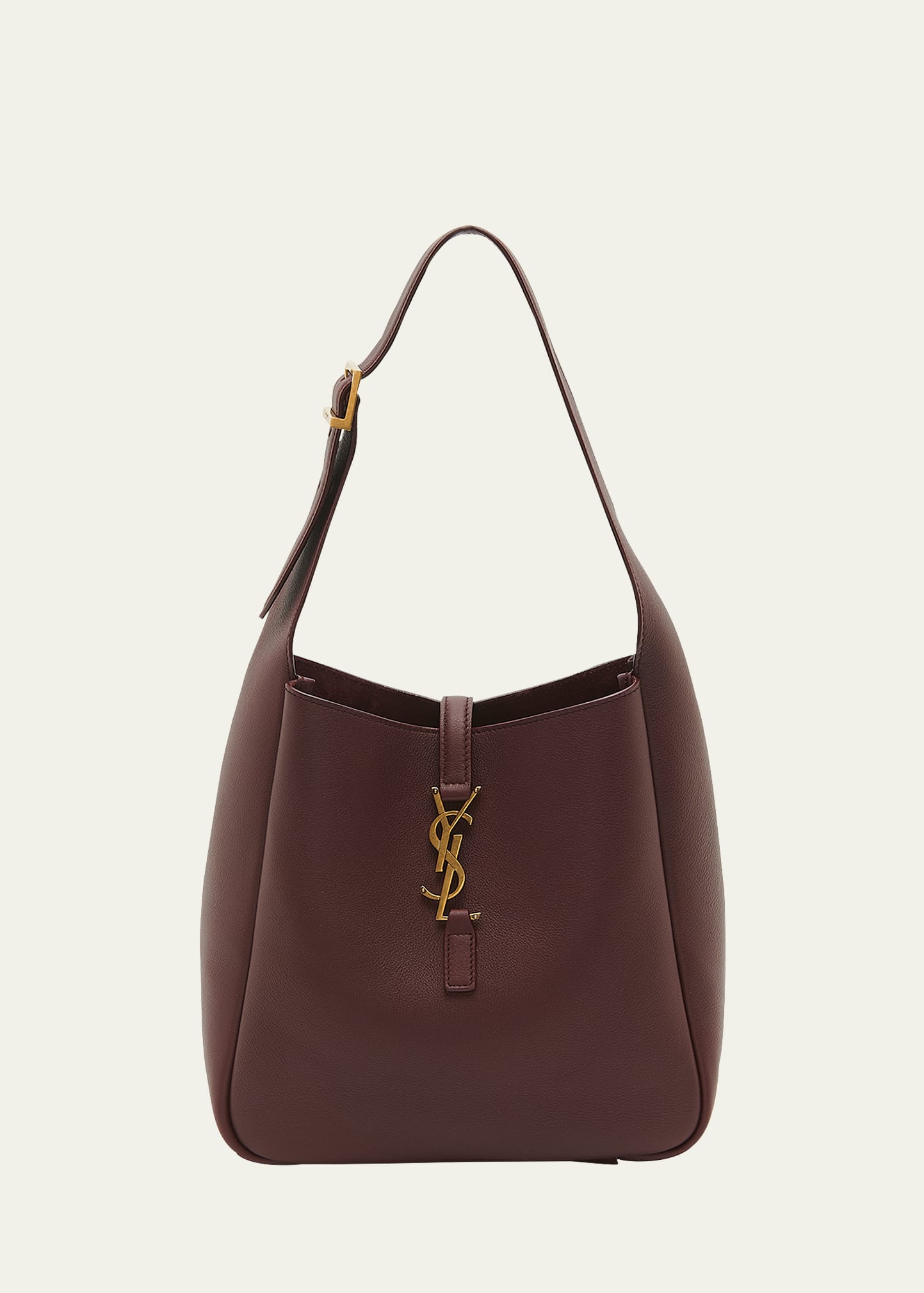 Saint Laurent Le 5 A 7 Ysl Small Hobo In Smooth Supple Leather In Red