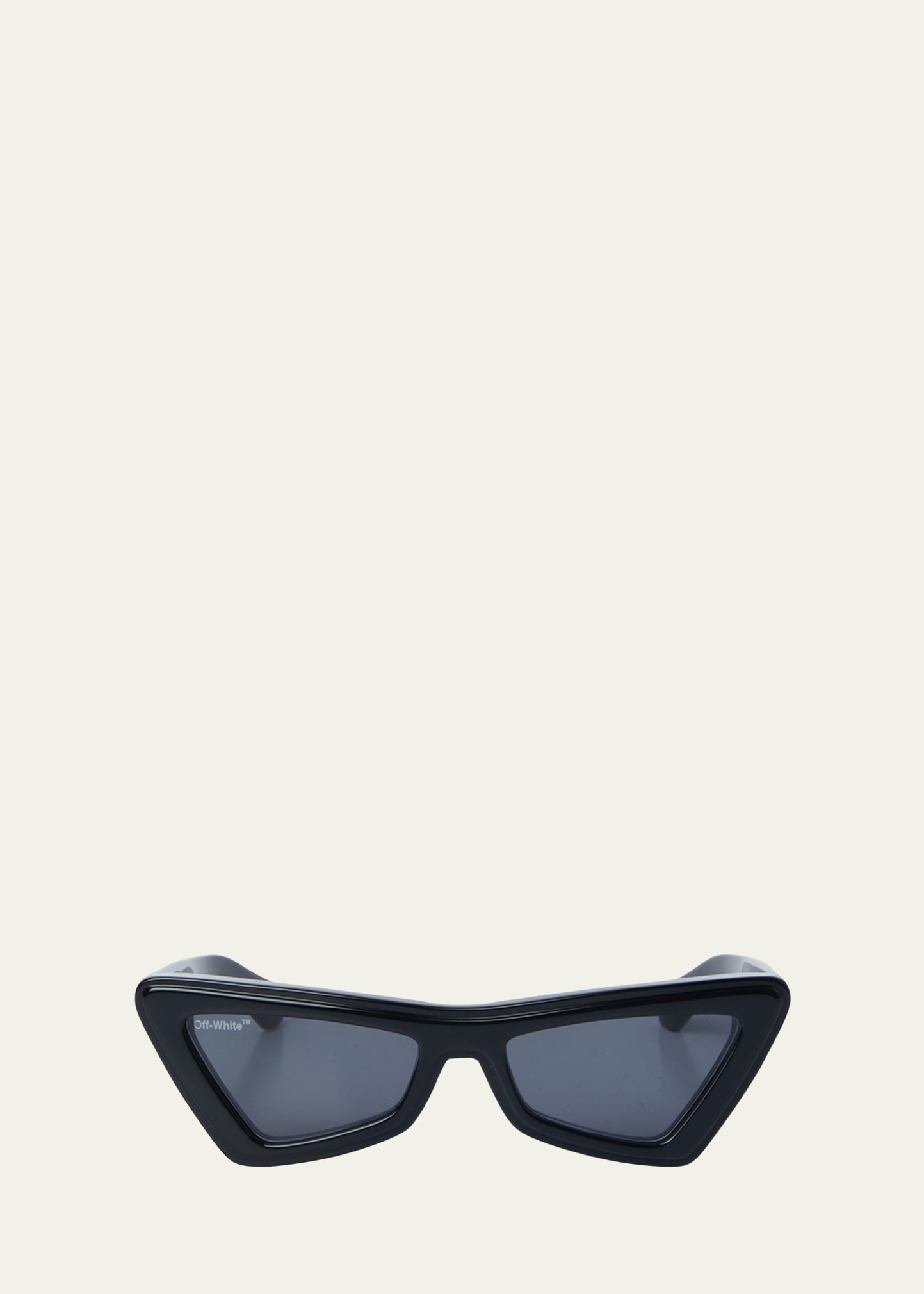 Shop Off-white Men's Artemisia Arrows-logo Cat Eye Sunglasses In Black Dark Grey