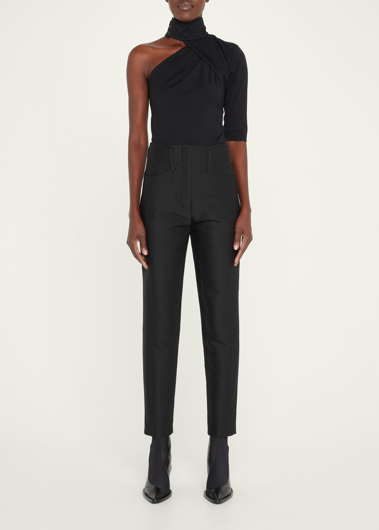 Jolana High Rise Slim Straight Ankle Trousers
