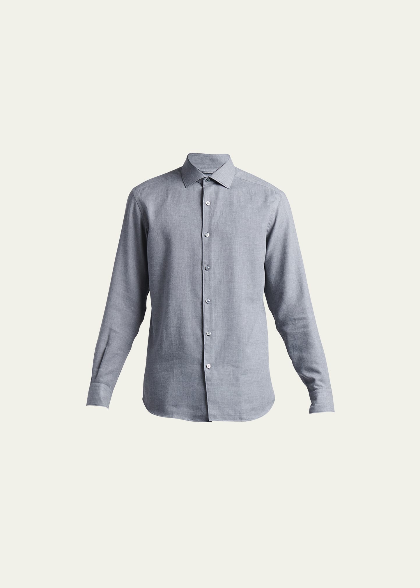 ZEGNA Men's Cashmere-Cotton Dress Shirt